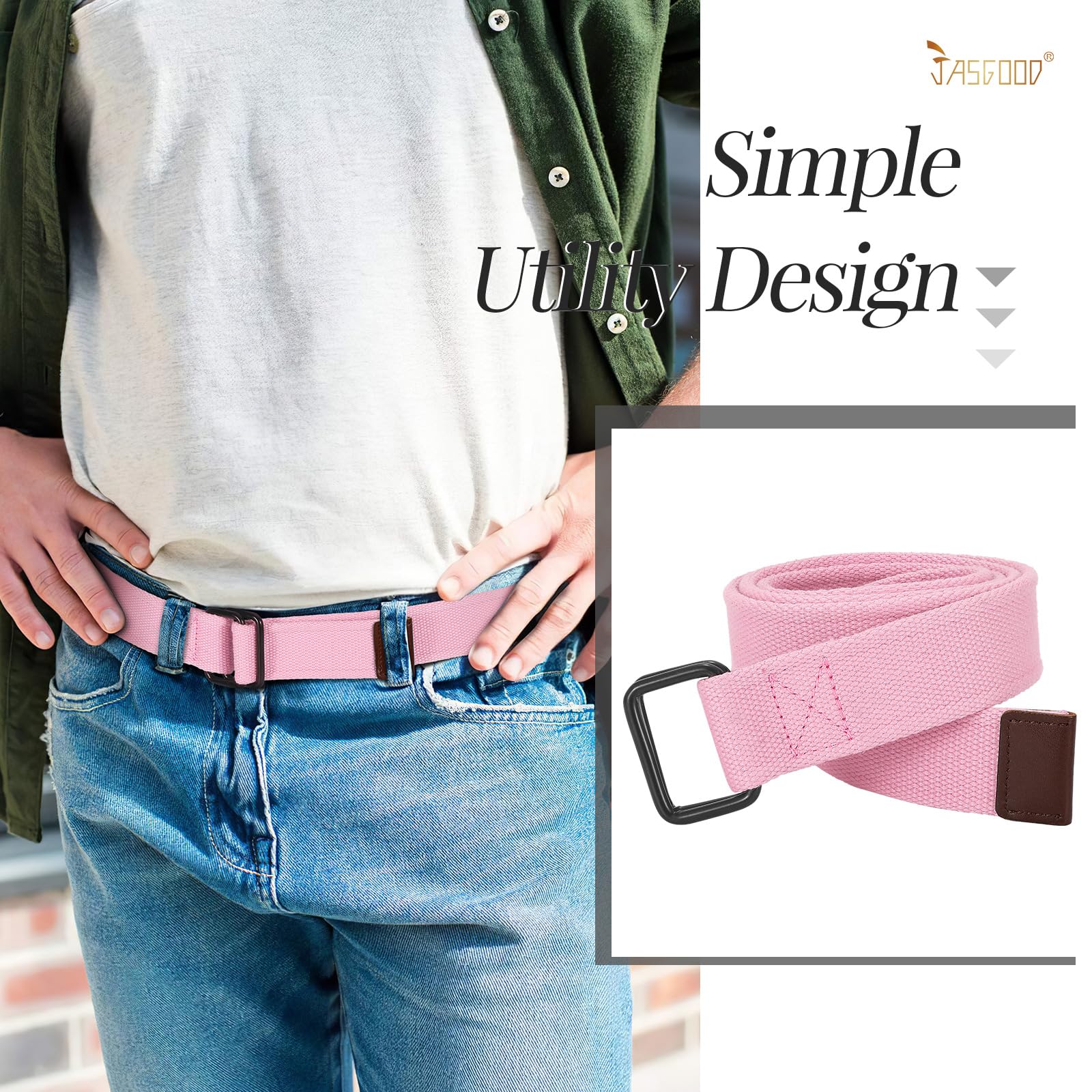 Plus Size Unisex Canvas Belt for Jeans