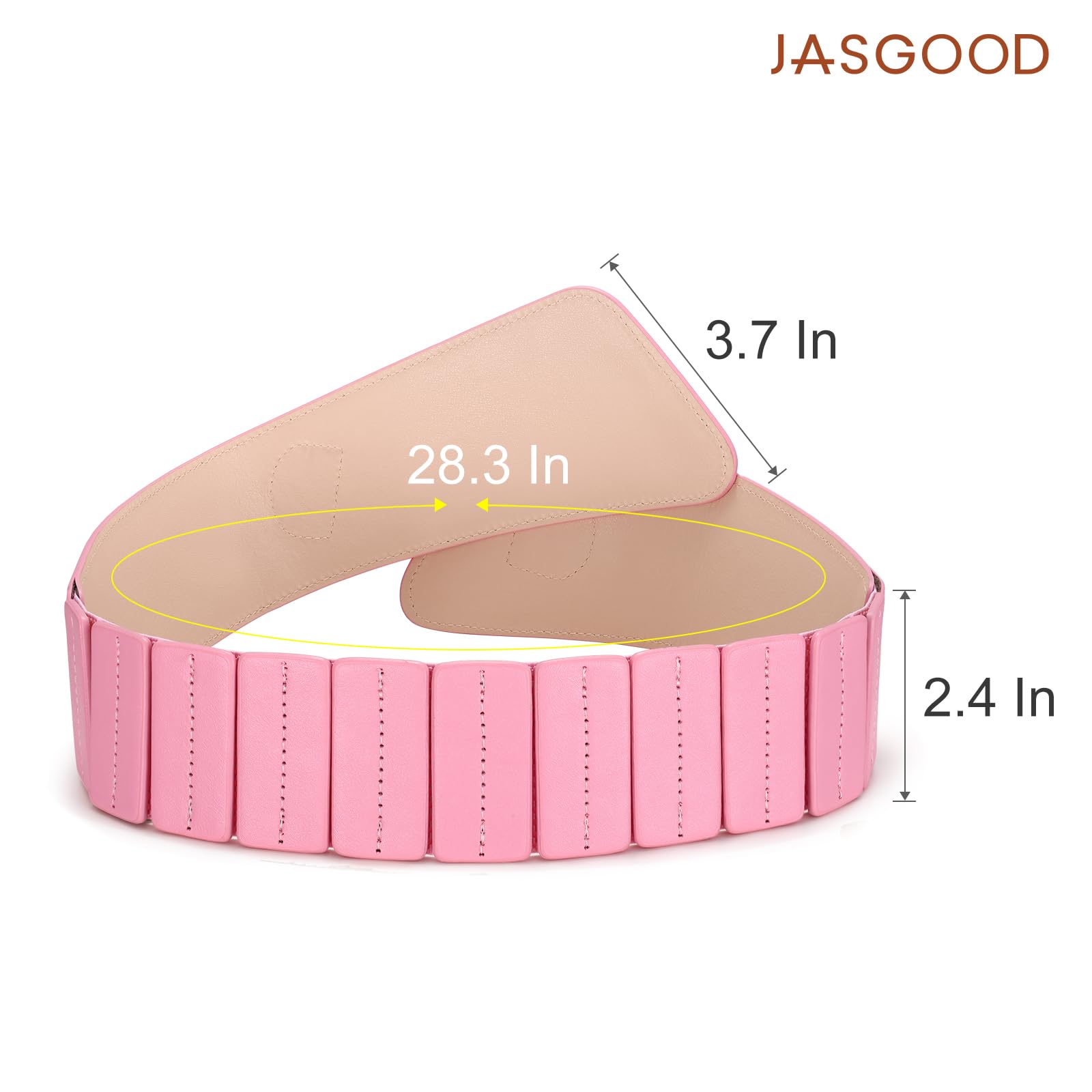 Gold Interlock Buckle Elastic Wide Belt