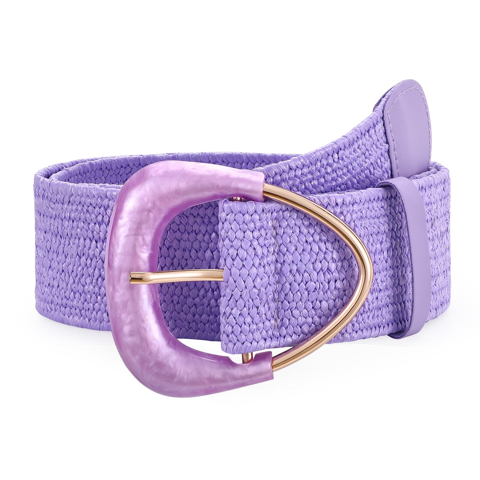 JASGOOD Straw Woven Elastic Belt