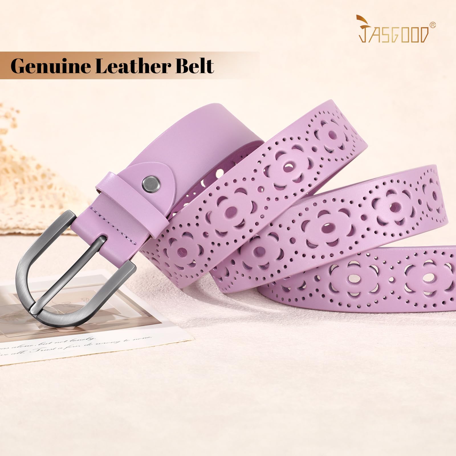 Hollow Genuine Leather Belt for Women 103 - JASGOOD OFFICIAL