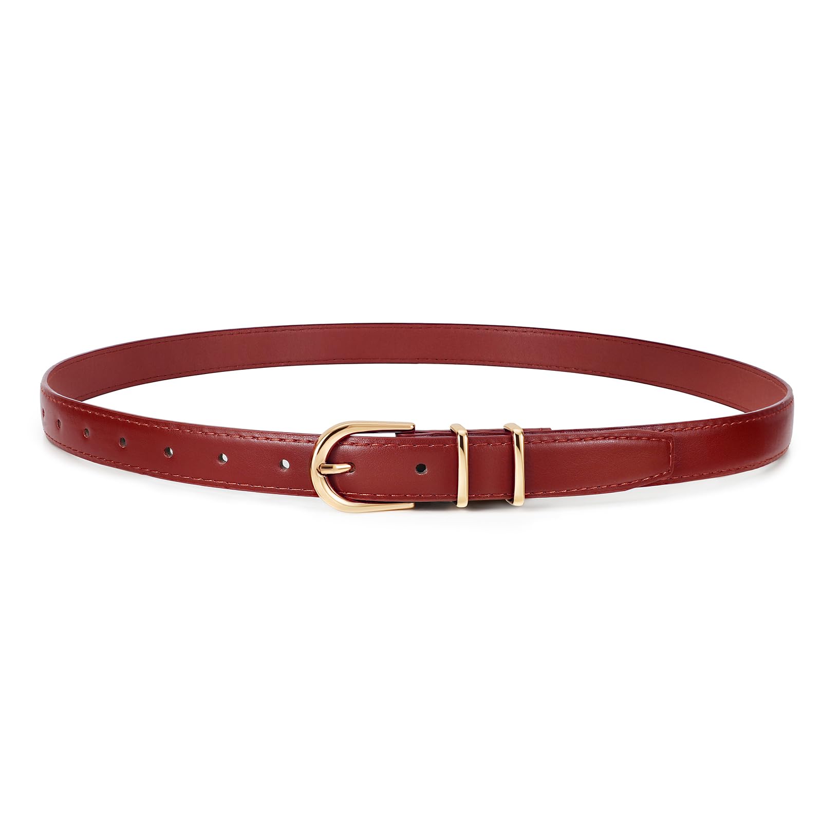 Women Skinny Vegan Leather Belt for Jeans