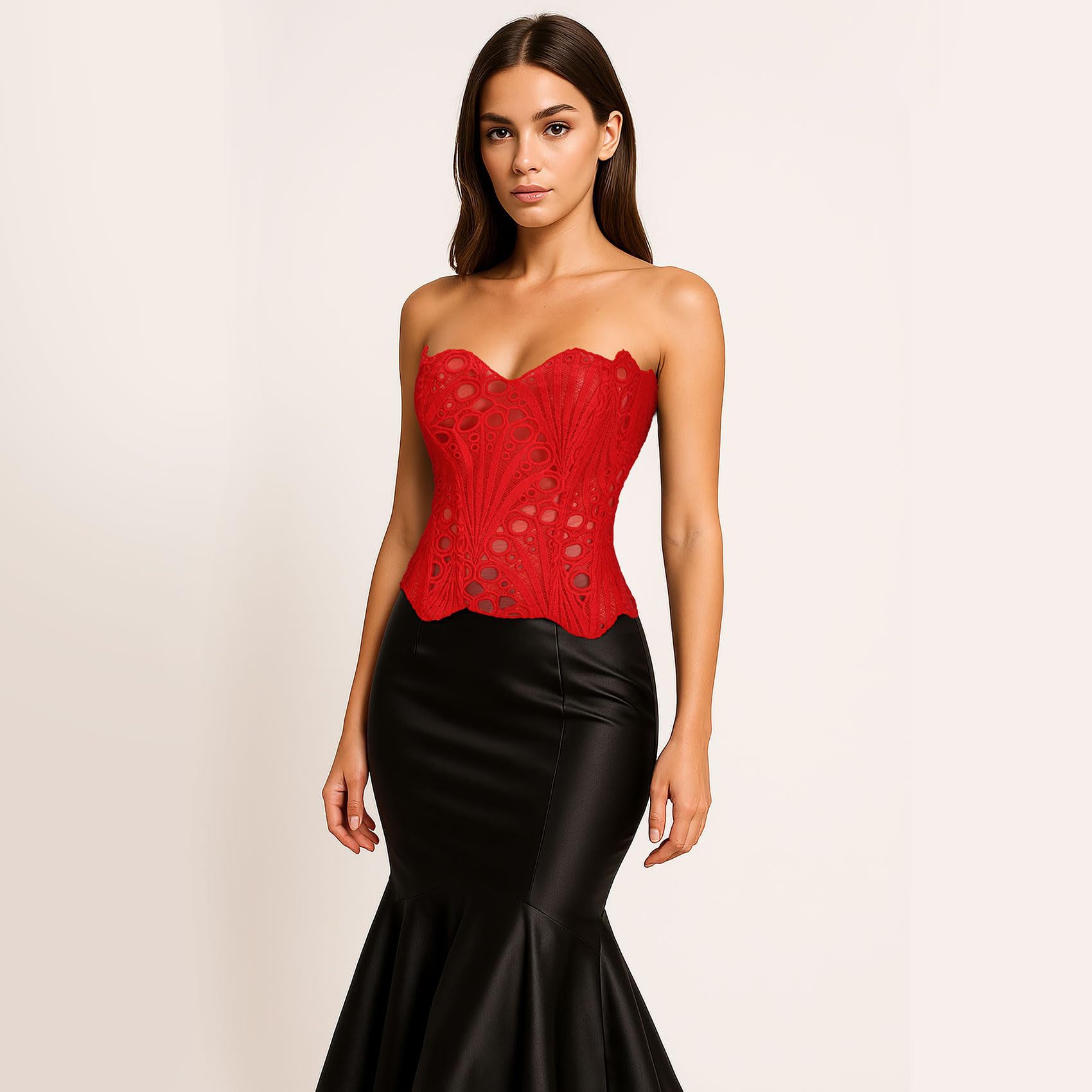 Lace Up Corset Bustier Top