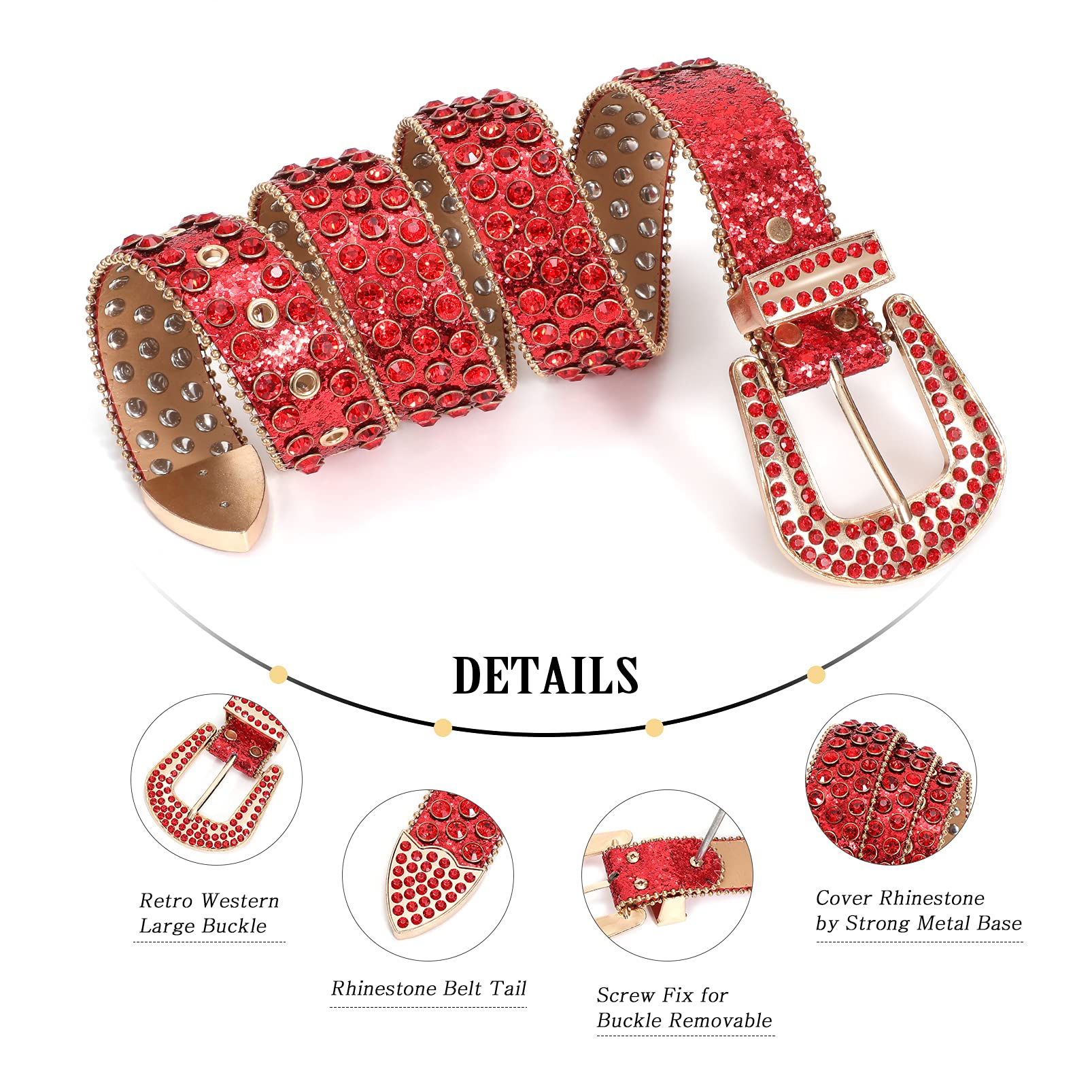 Studded Rhinestone Belts