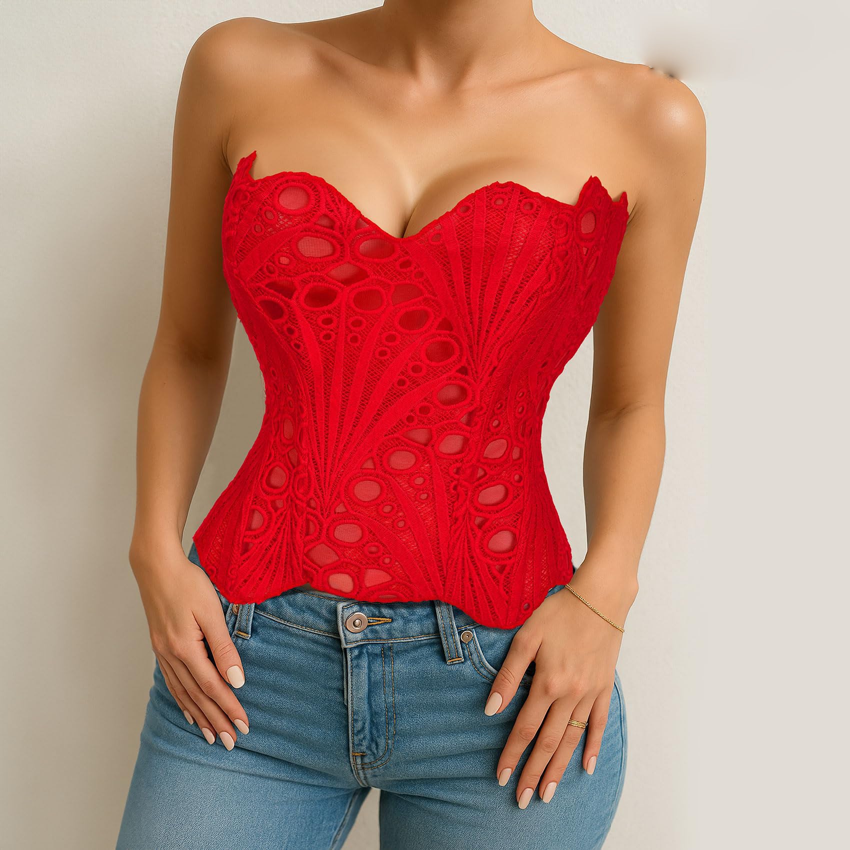 Lace Up Corset Bustier Top