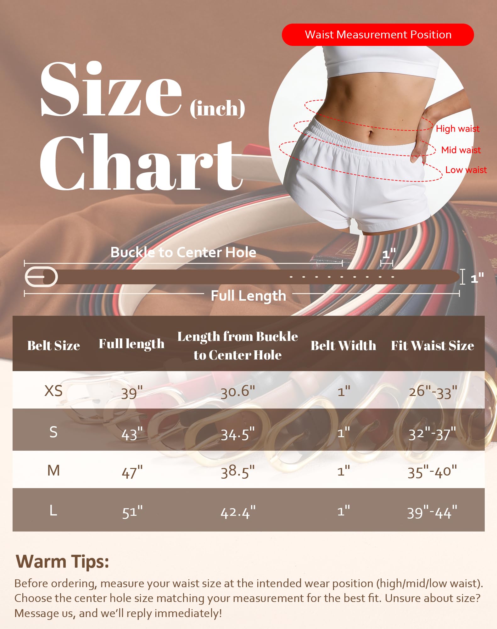 Adjustable Waist Belt for Women Daily Fashion