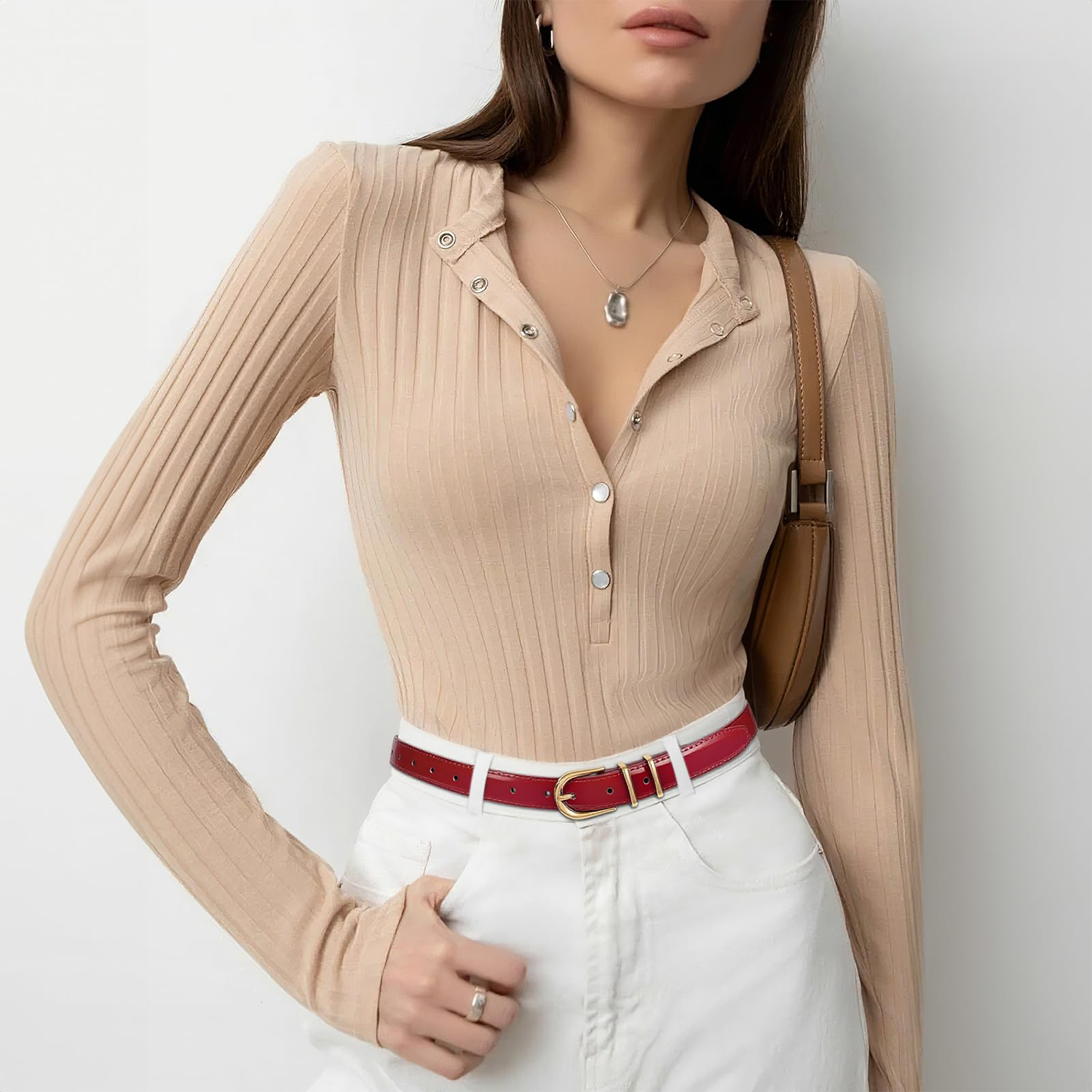 Women Skinny Vegan Leather Belt for Jeans