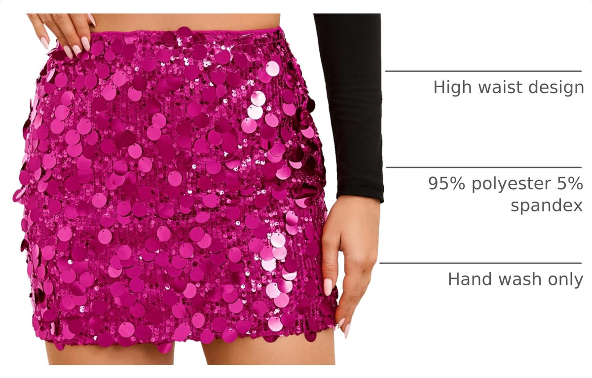 Stretchy Sequin Skirt for Women