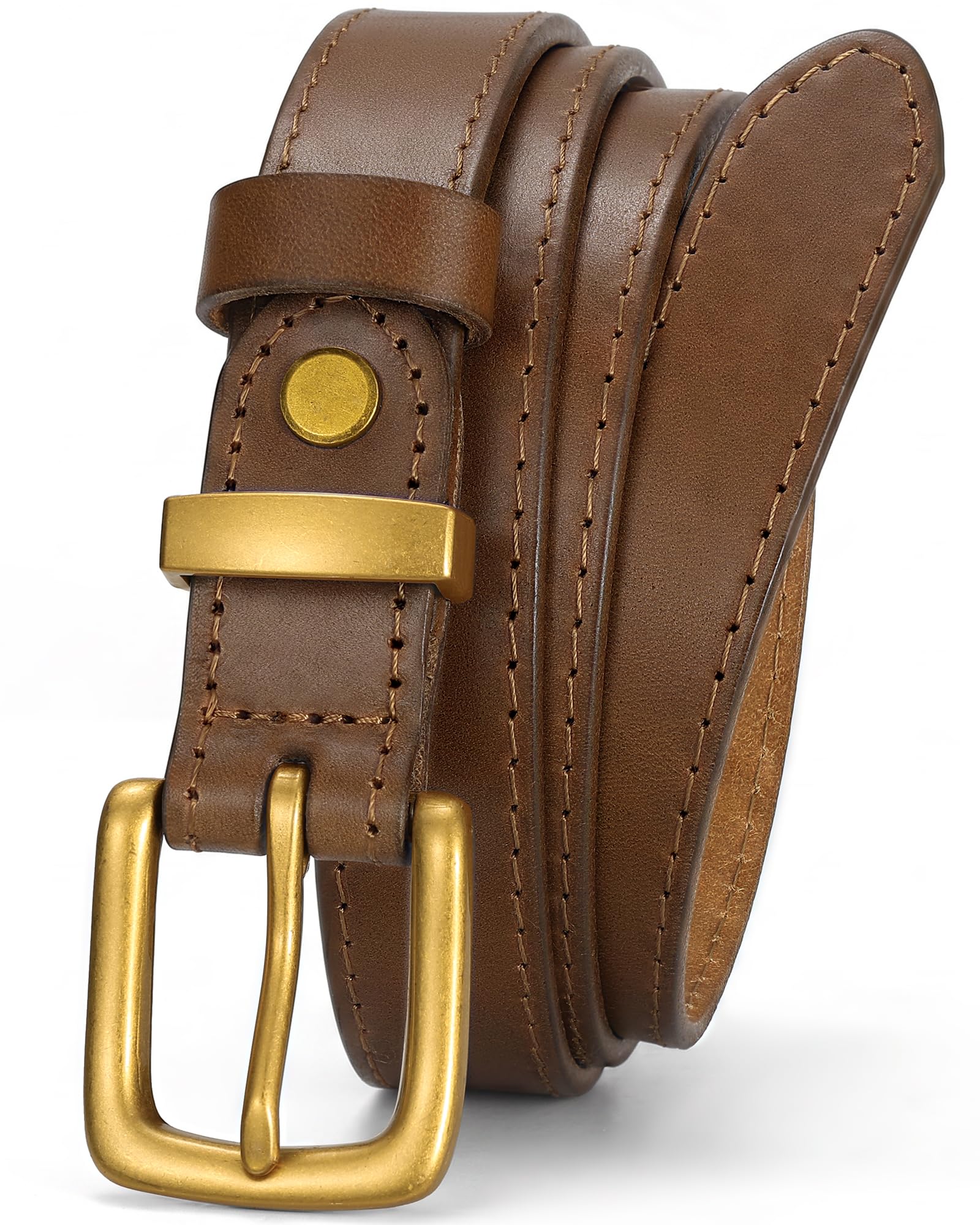 Vintage Full Grain Thin Leather Belt For Women
