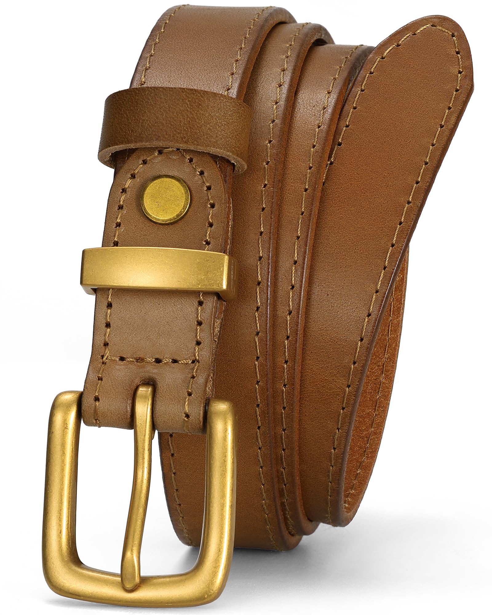 Vintage Full Grain Thin Leather Belt For Women