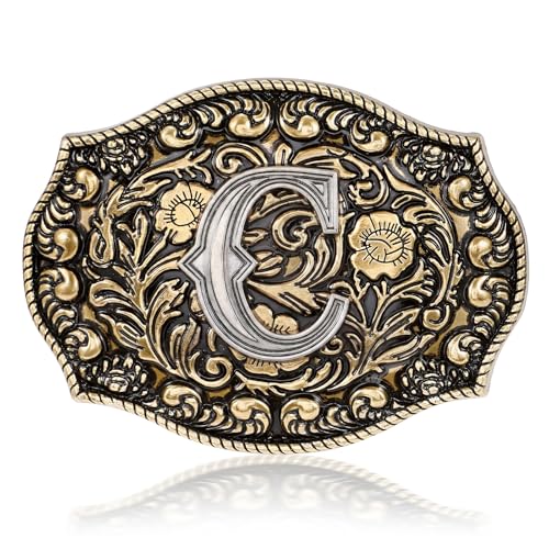Western Belt Buckles Initial Letters | Fits 1.5" Belt Strap