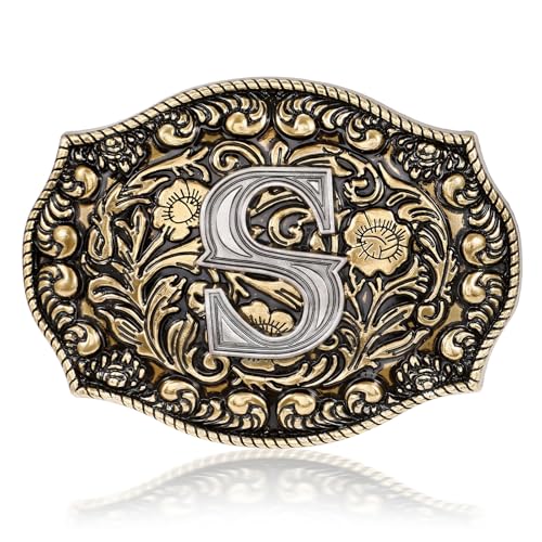 Western Belt Buckles Initial Letters | Fits 1.5" Belt Strap