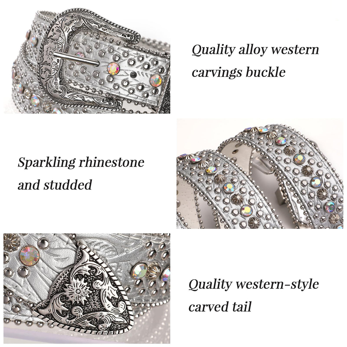Western Rhinestone Belt for Women & Men