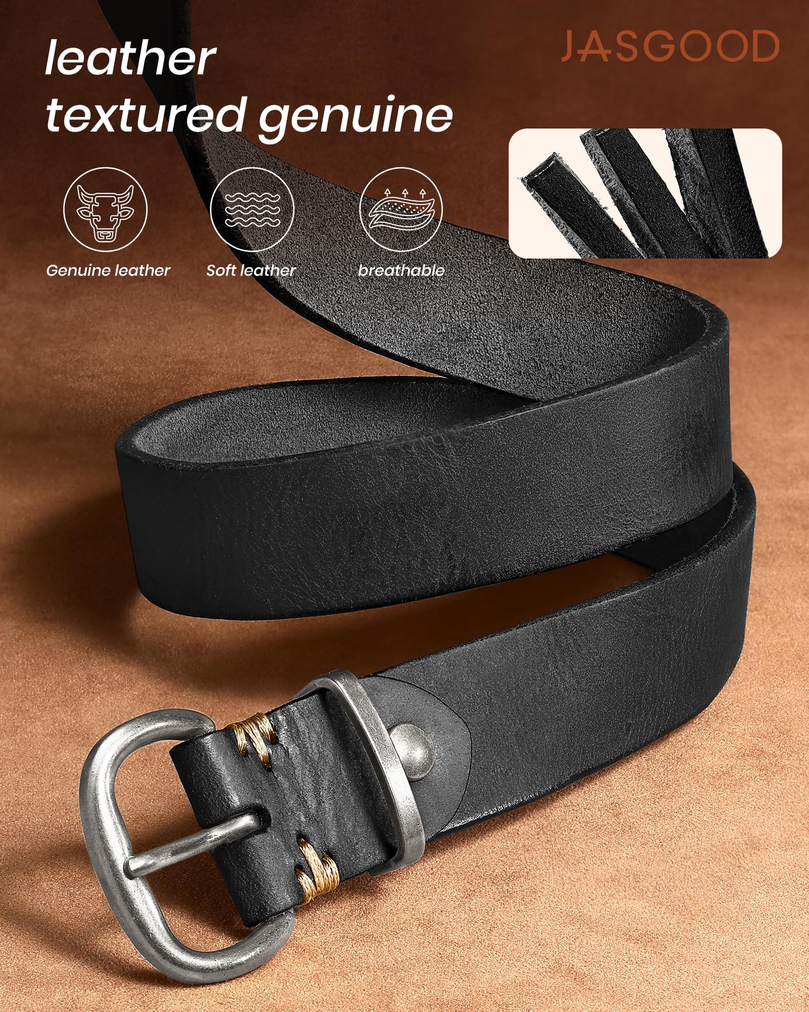 Fashion Full-Grain Cowhide Leather Waist Belt For Women