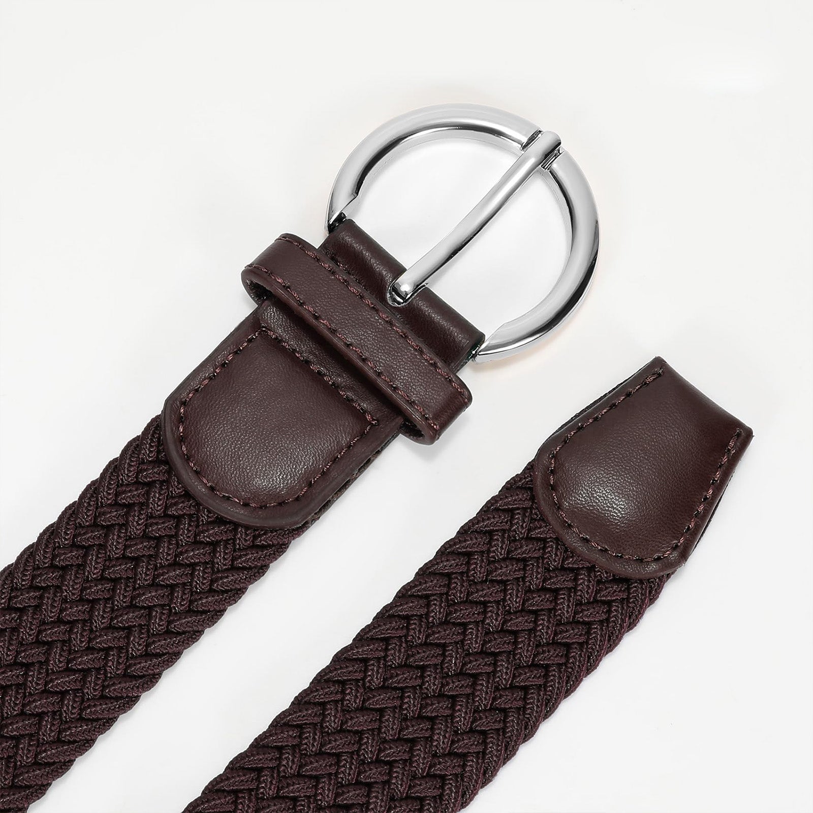 Women Men Woven Elastic Stretch Braided Waist Belt