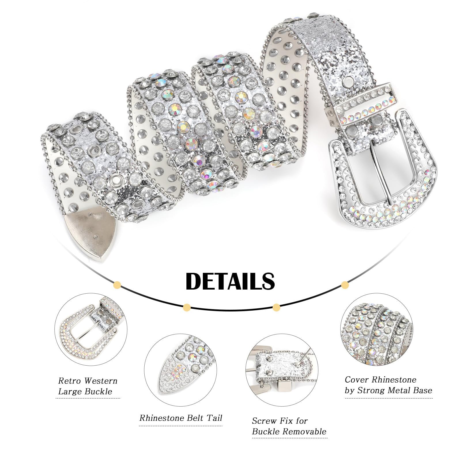 Studded Rhinestone Belts