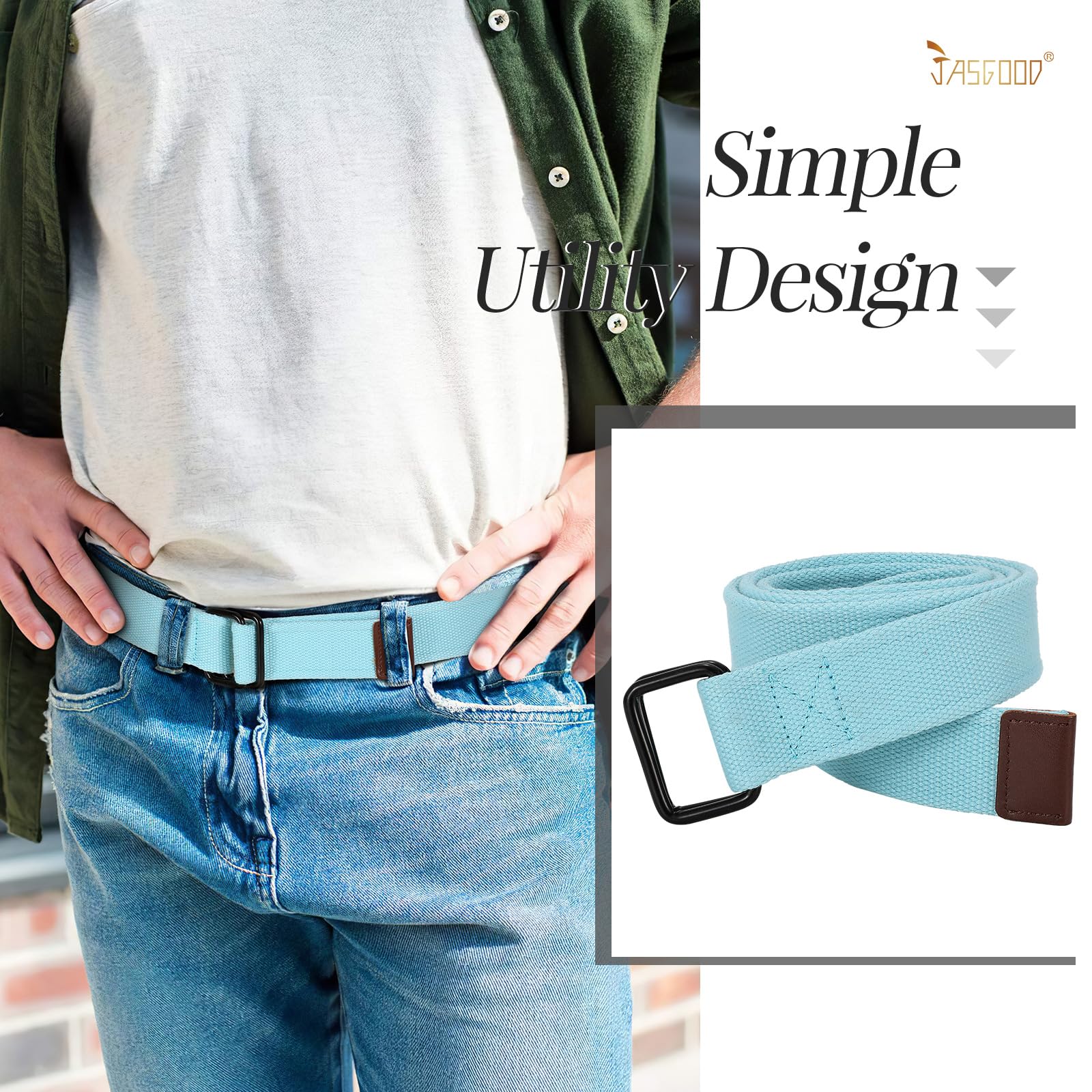 Plus Size Unisex Canvas Belt for Jeans