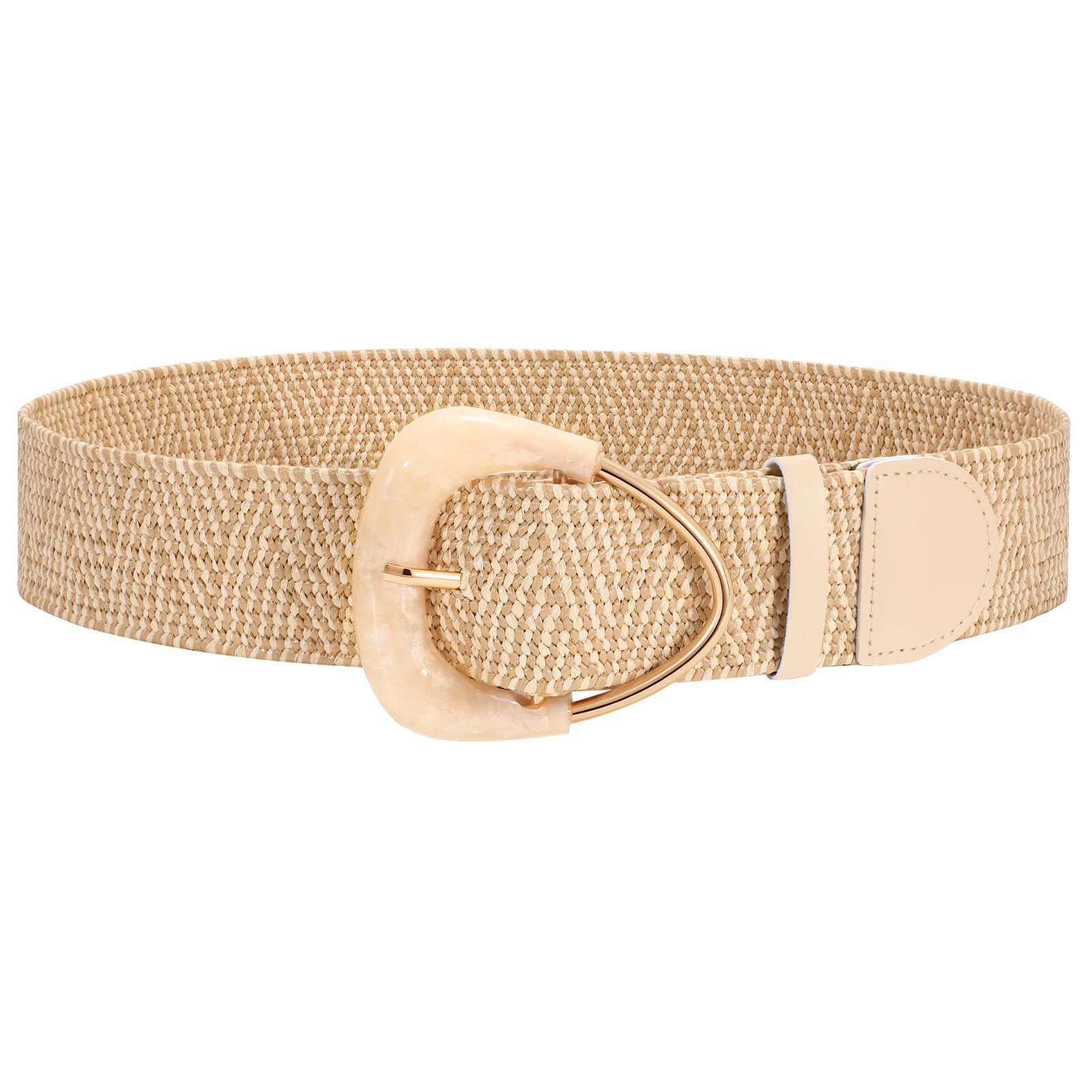 JASGOOD Straw Woven Elastic Belt