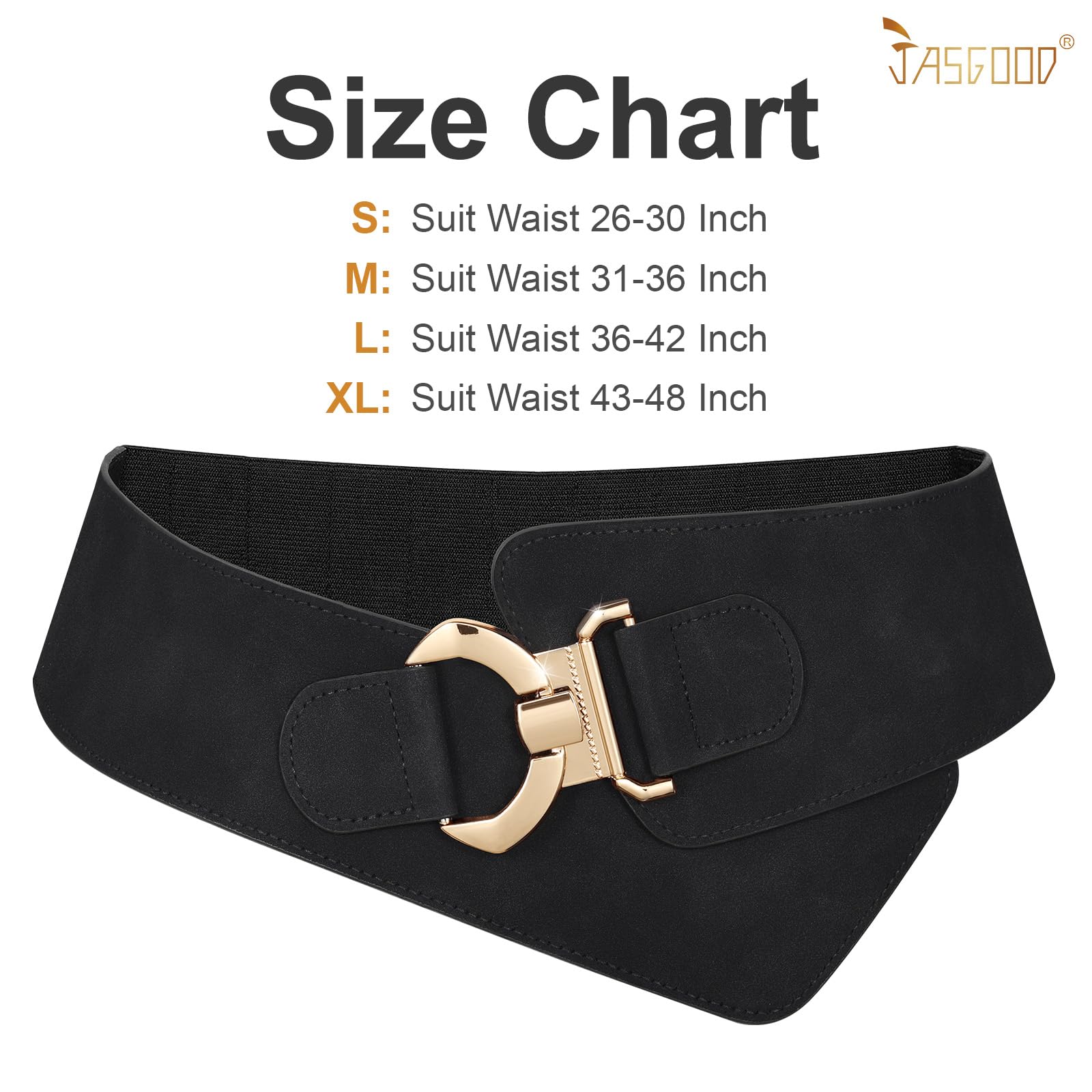 Gold Interlock Buckle Elastic Wide Belt