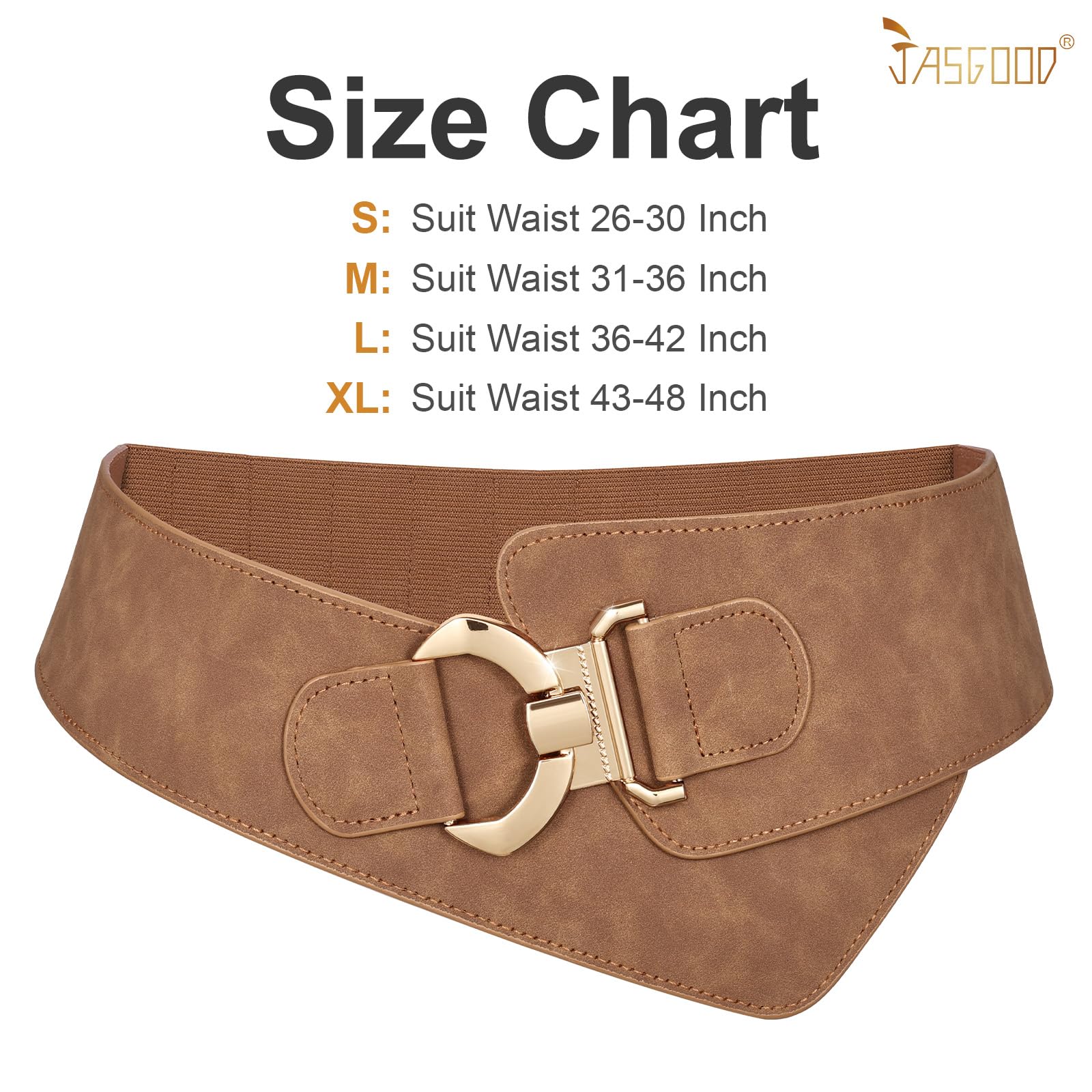 Gold Interlock Buckle Elastic Wide Belt