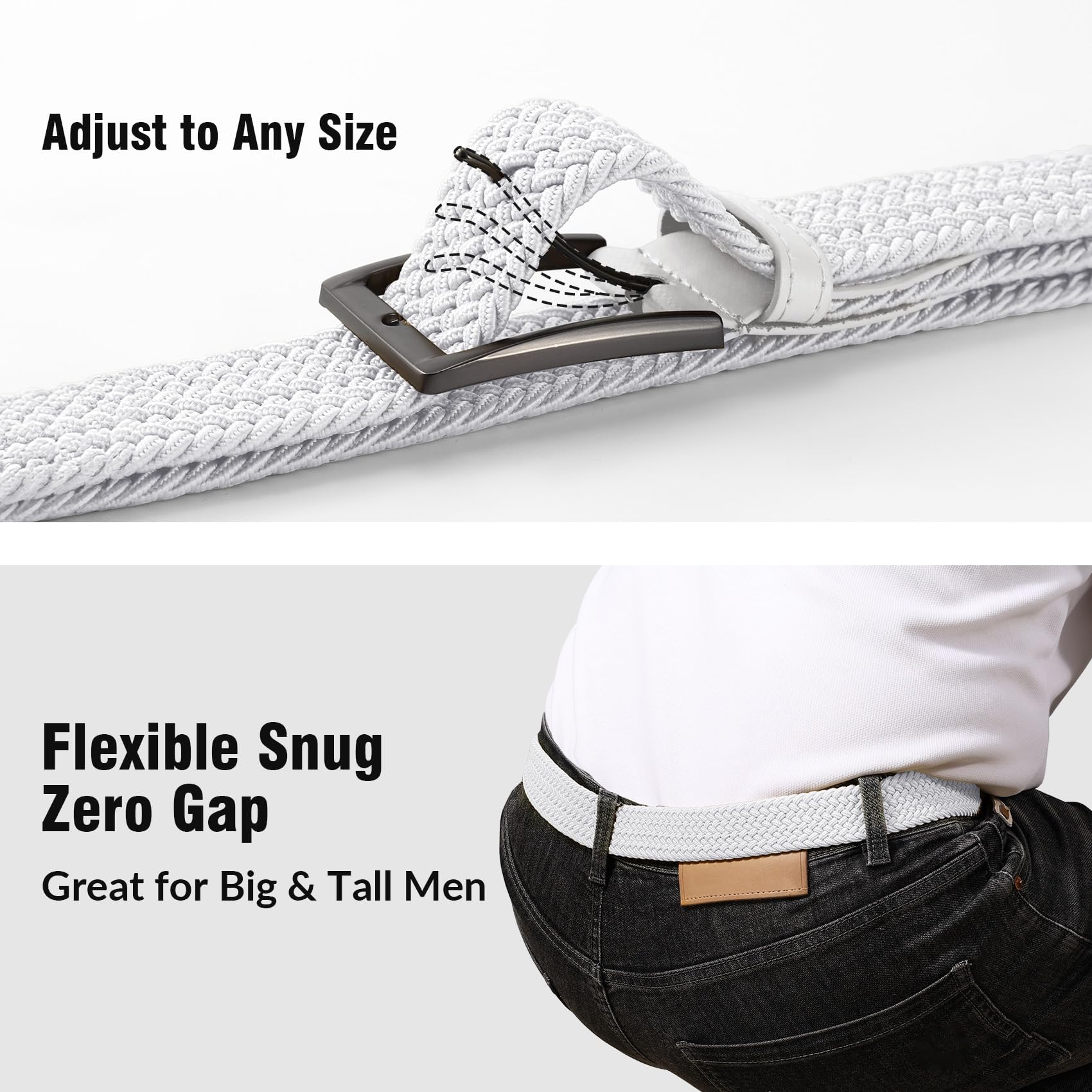 Braided Stretch Golf Belt for Men Women