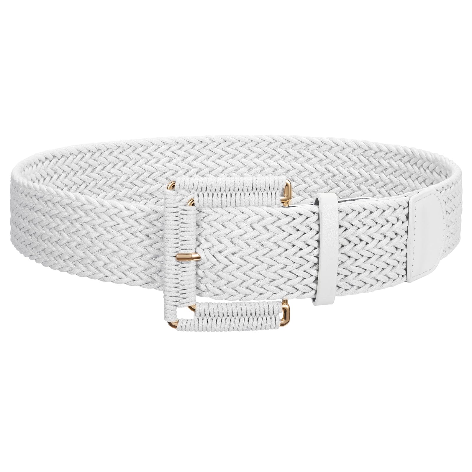 Rattan Waist Belt with Square Buckle