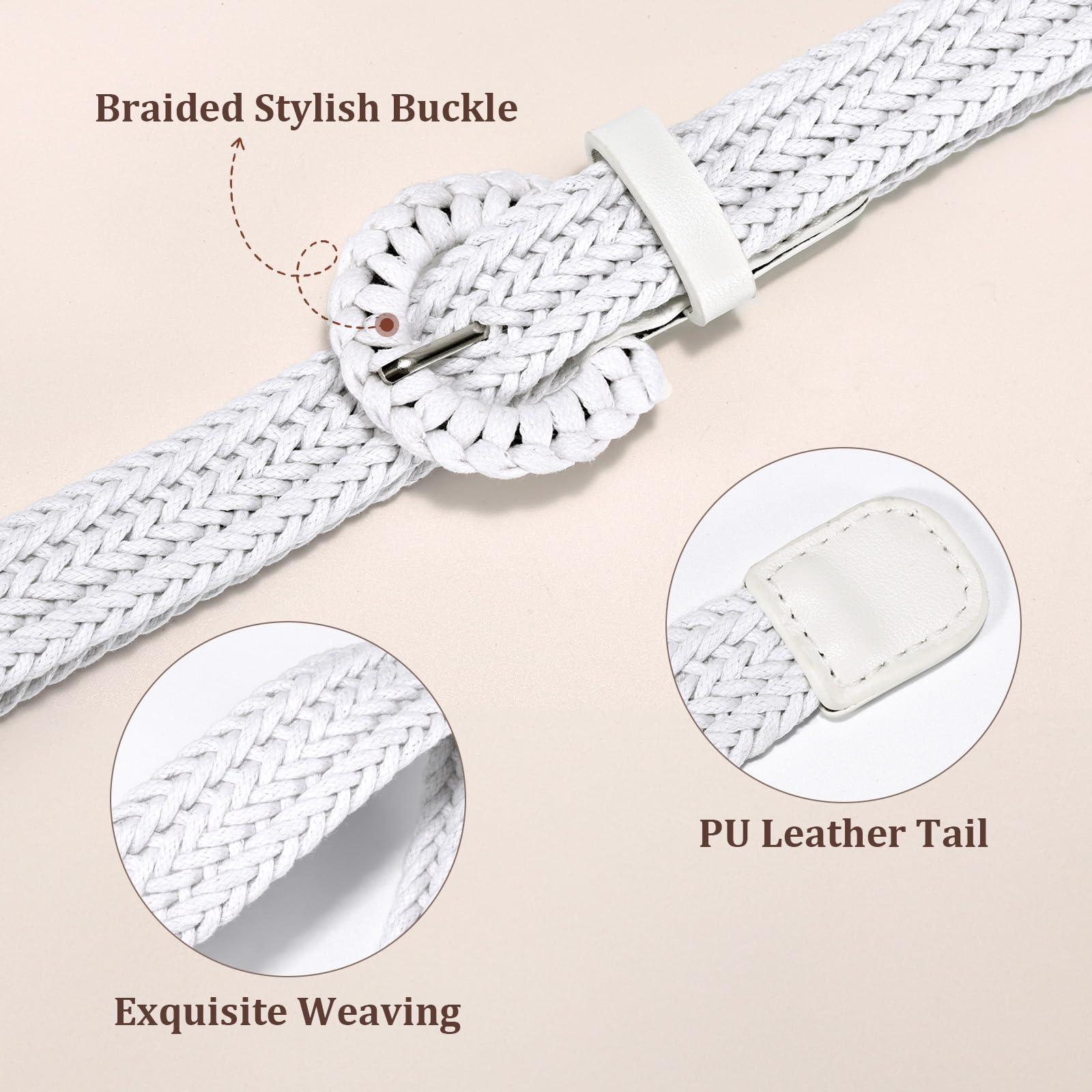 Skinny Raffia Straw Braided Belt