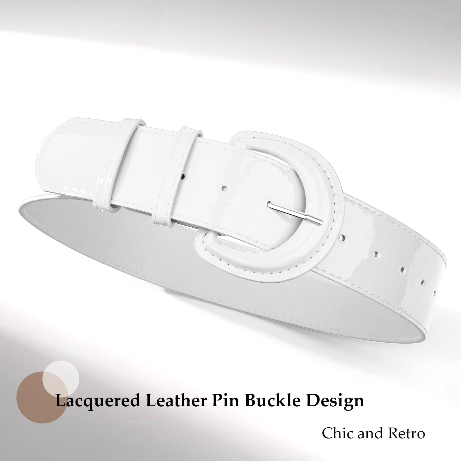 Wide Patent Leather Belt For Coat