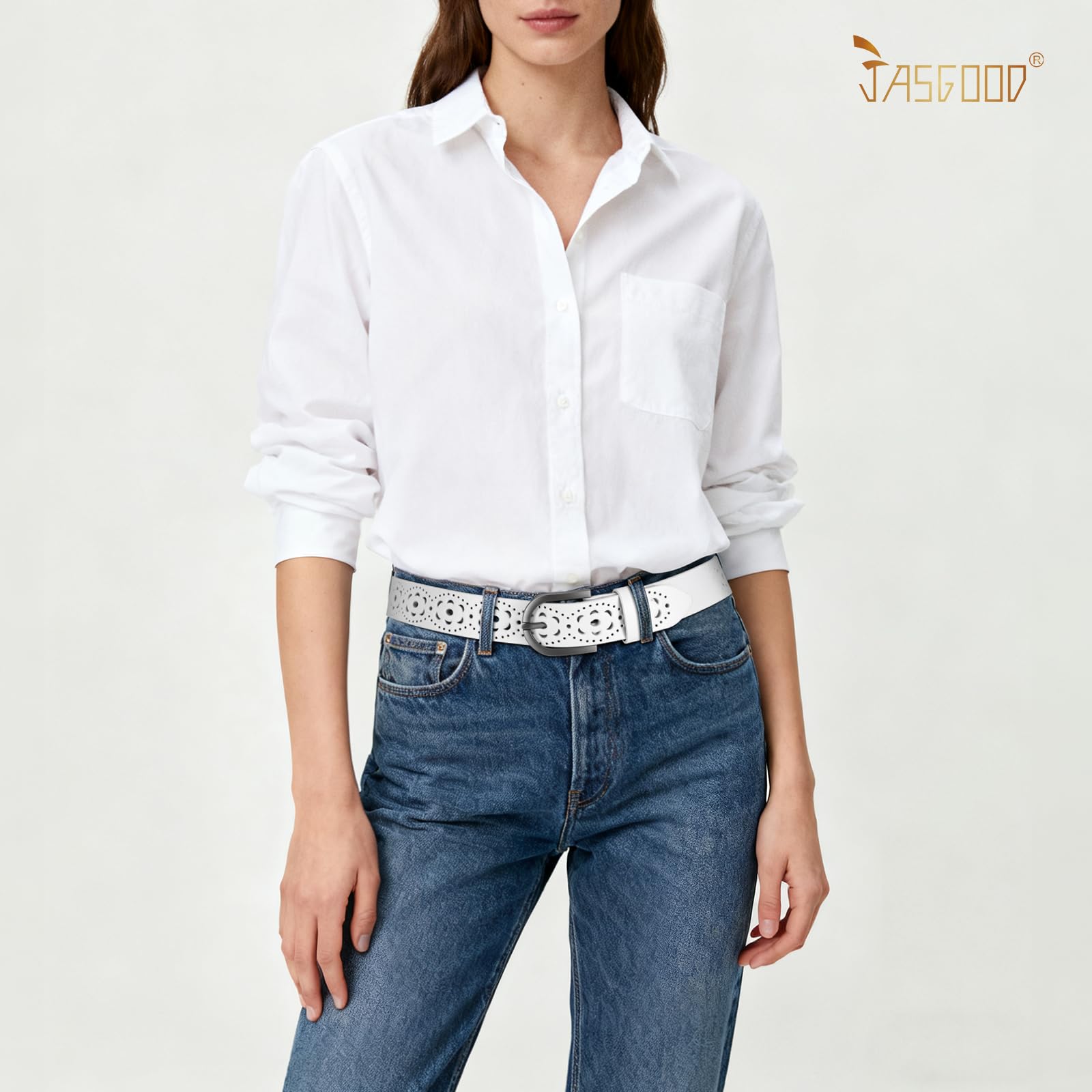 Hollow Genuine Leather Belt for Women 103 - JASGOOD OFFICIAL