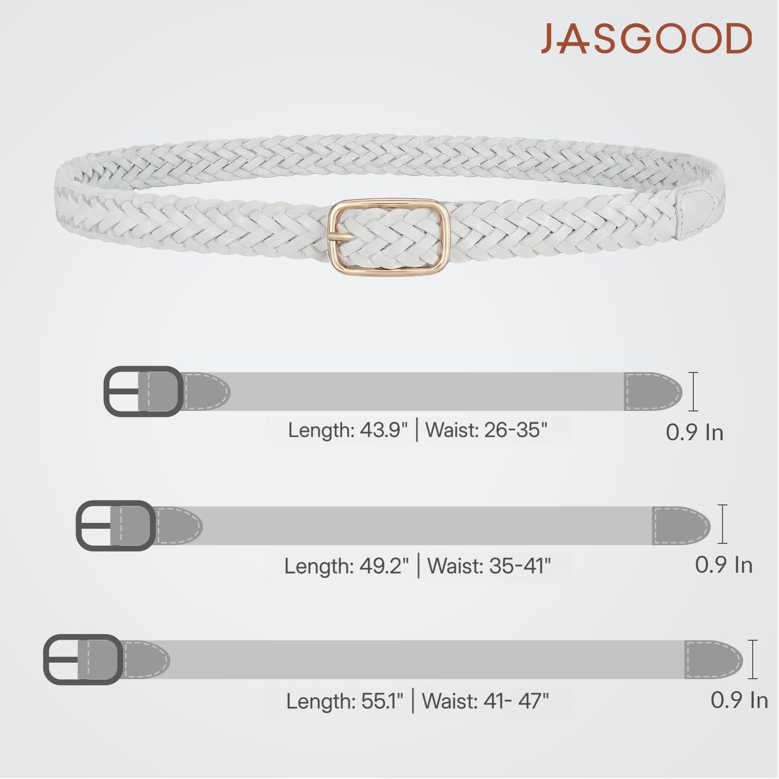 No-Hole Braided Leather Belts Plus Size