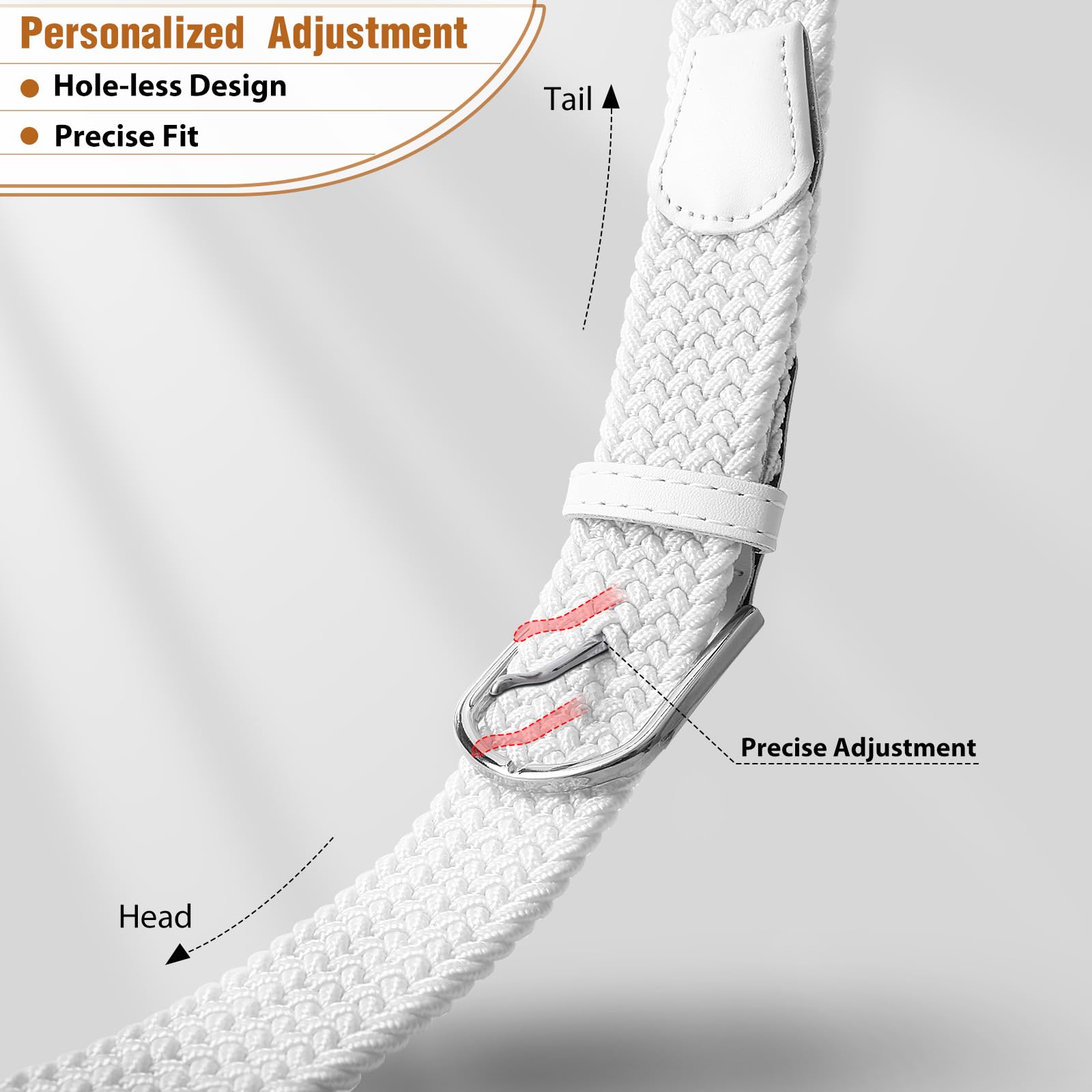 Braided Stretch Belt for Men Women