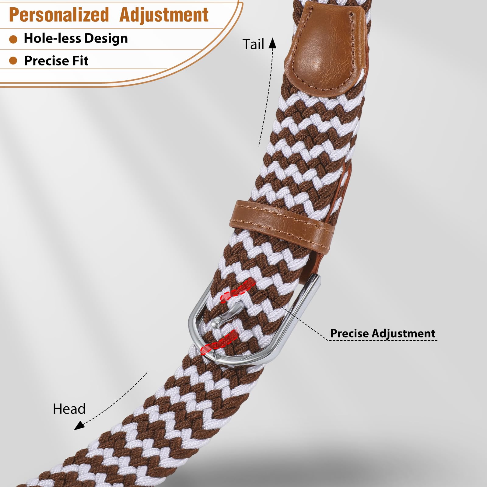 Braided Stretch Belt for Men Women
