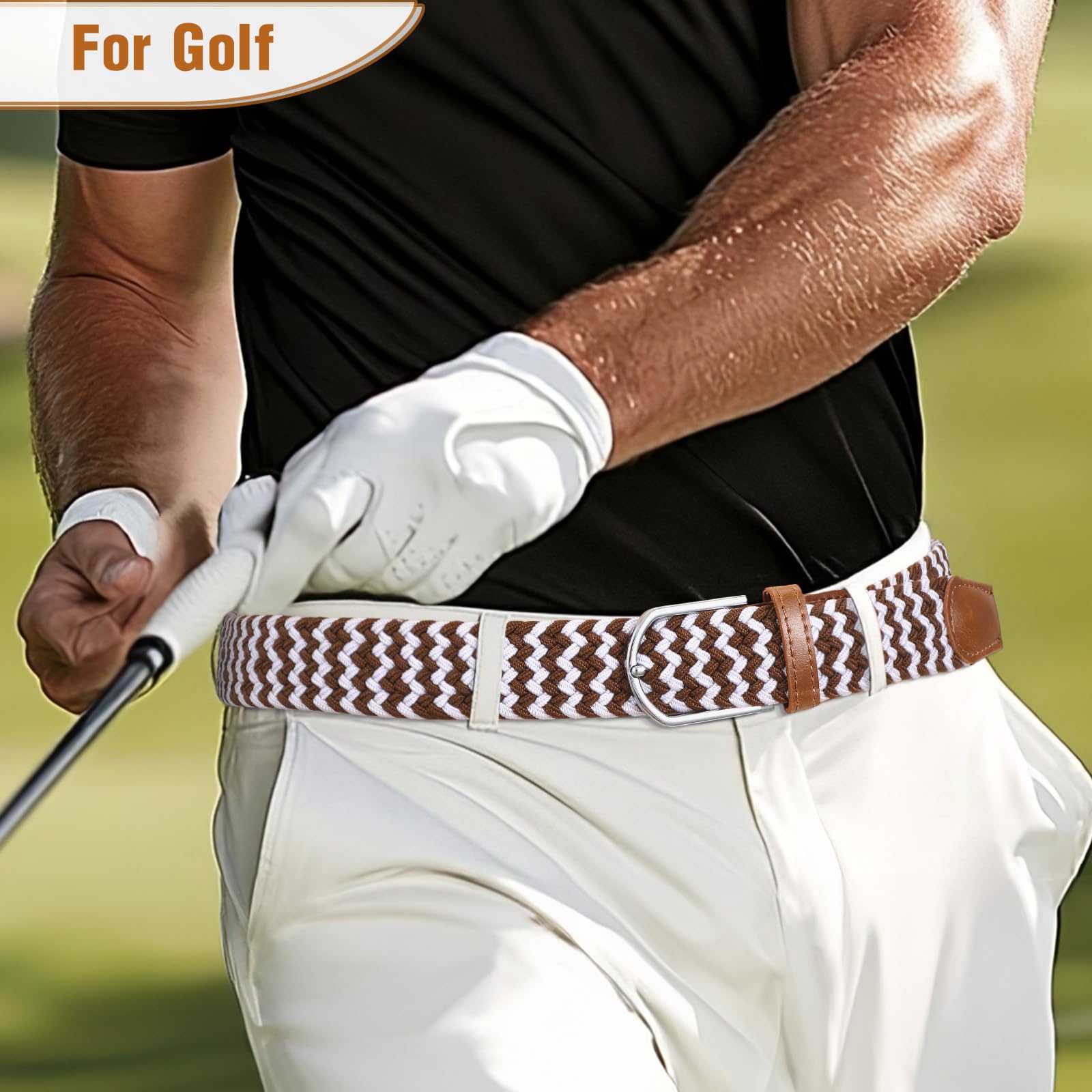 Braided Stretch Belt for Men Women