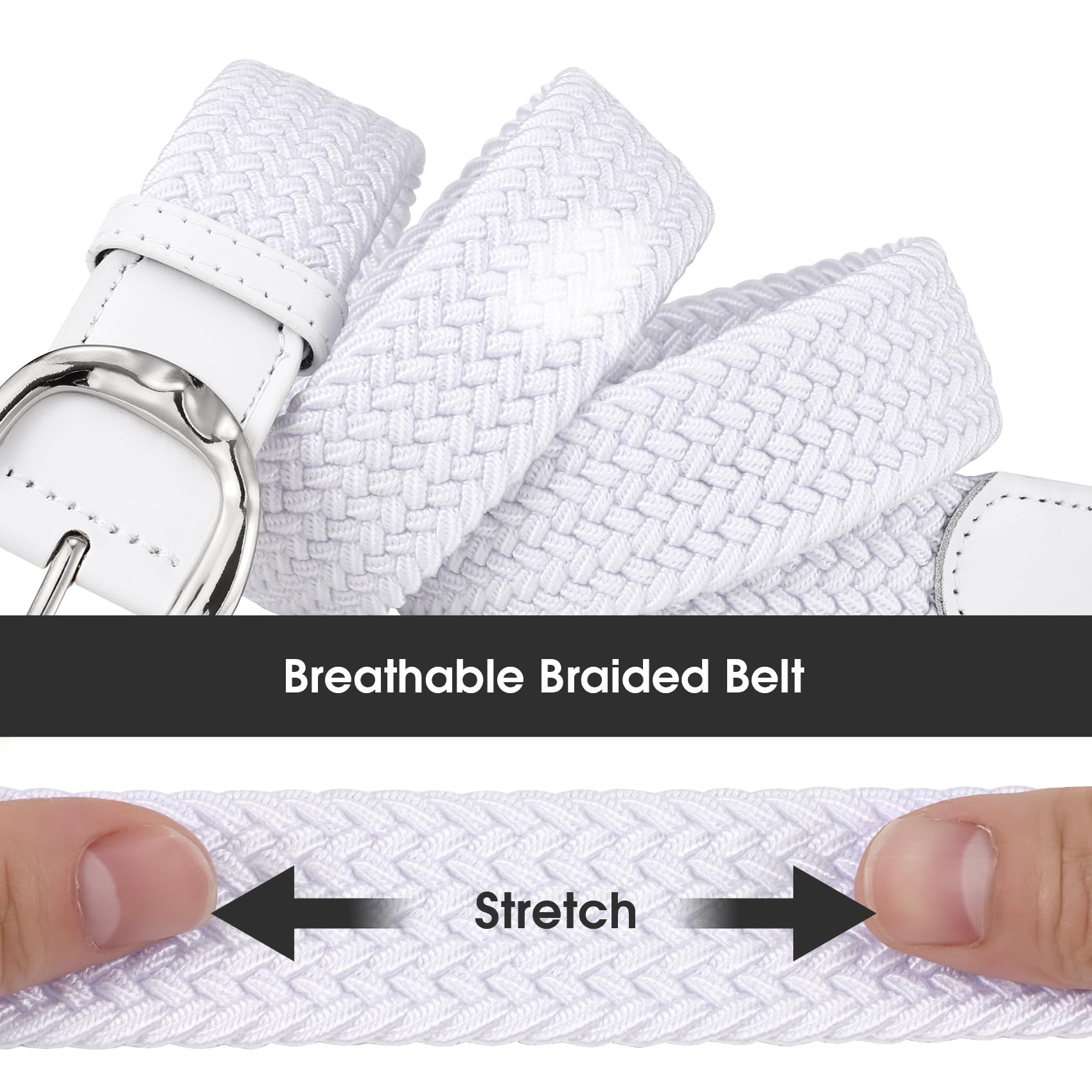 Women Braided Elastic Belt For Golf