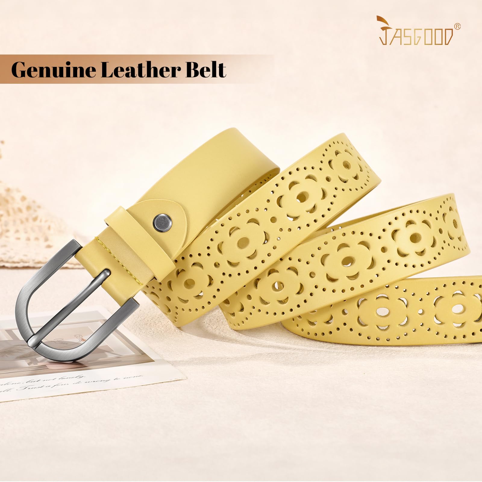 Hollow Genuine Leather Belt for Women 103 - JASGOOD OFFICIAL