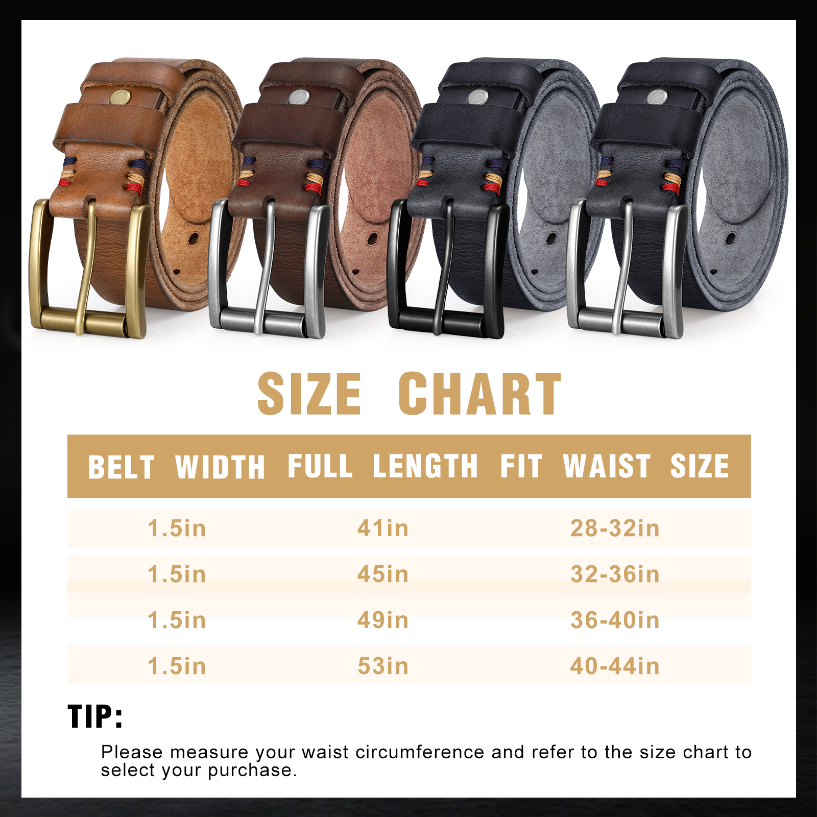 Men's Full Grain Cow Leather Belt