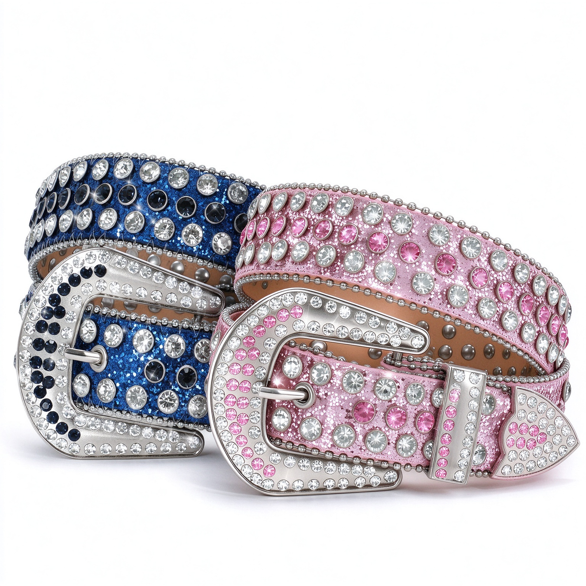 Studded Rhinestone Leather Belt - JASGOOD OFFICIAL
