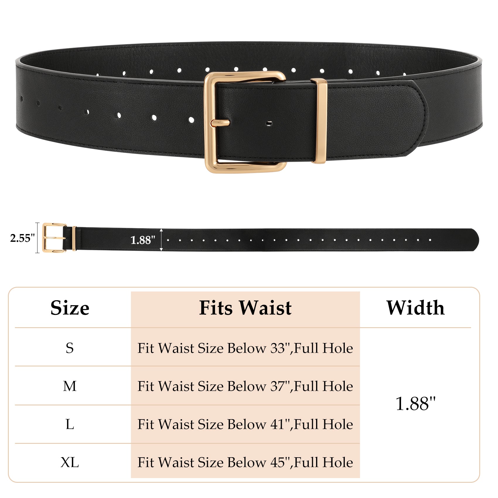 Chunky Wide Belt for Outfit Jeans - JASGOOD OFFICIAL
