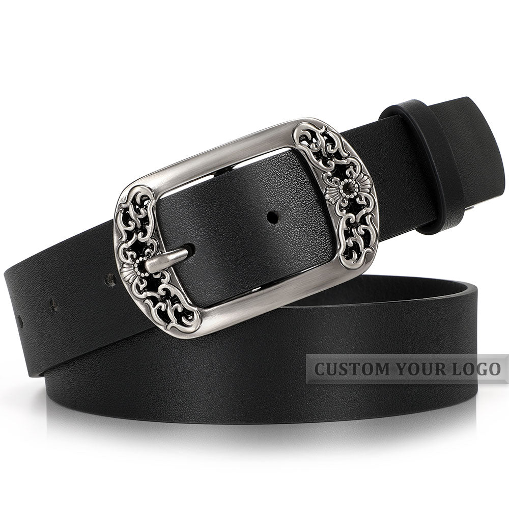 JASGOOD 1 Pack Vintage Style Faux Leather Zinc Alloy Pin Buckle Women Belt For Jeans - JASGOOD OFFICIAL