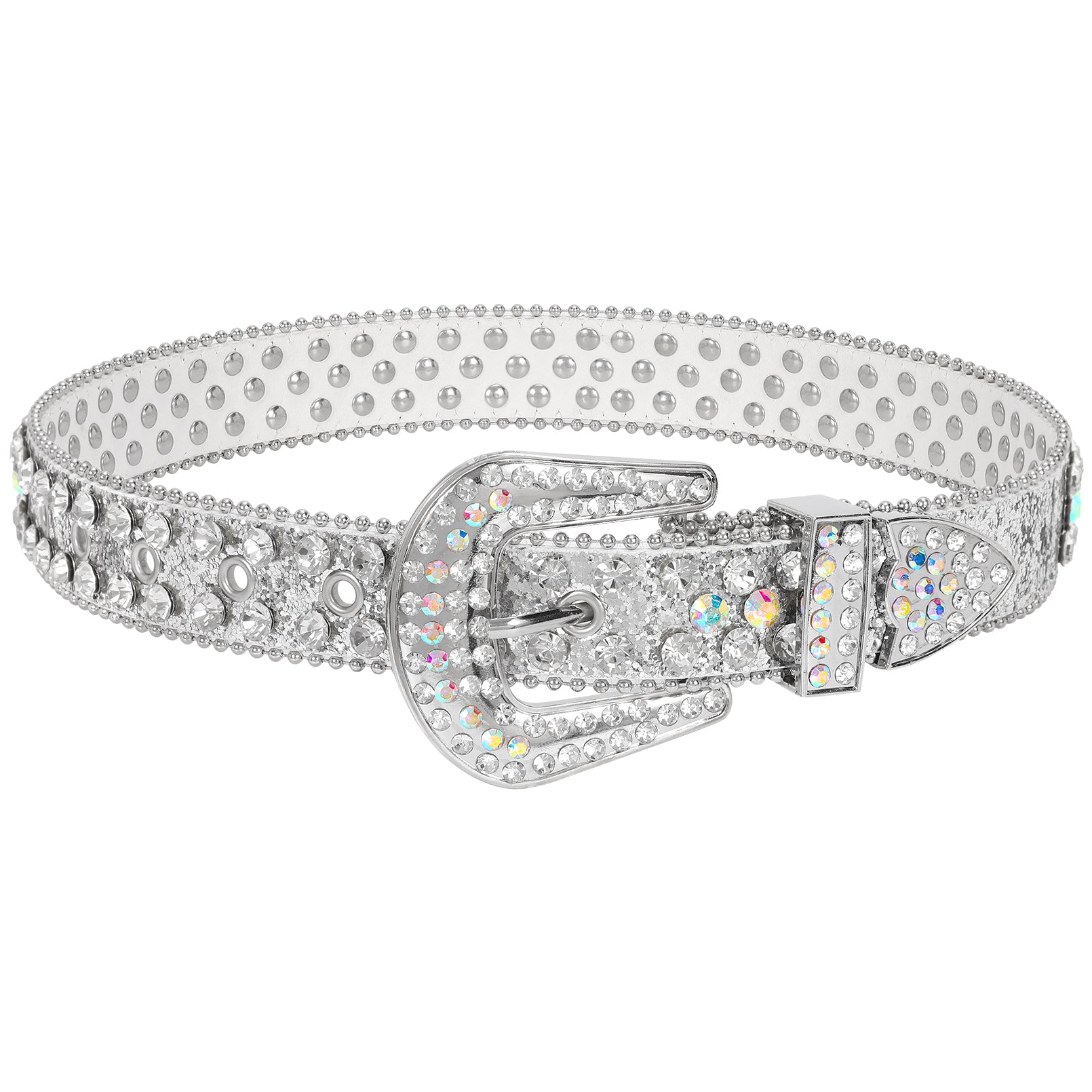 Kids Fashion Rhinestone Shiny Crystal Studded Leather Belts - JASGOOD OFFICIAL