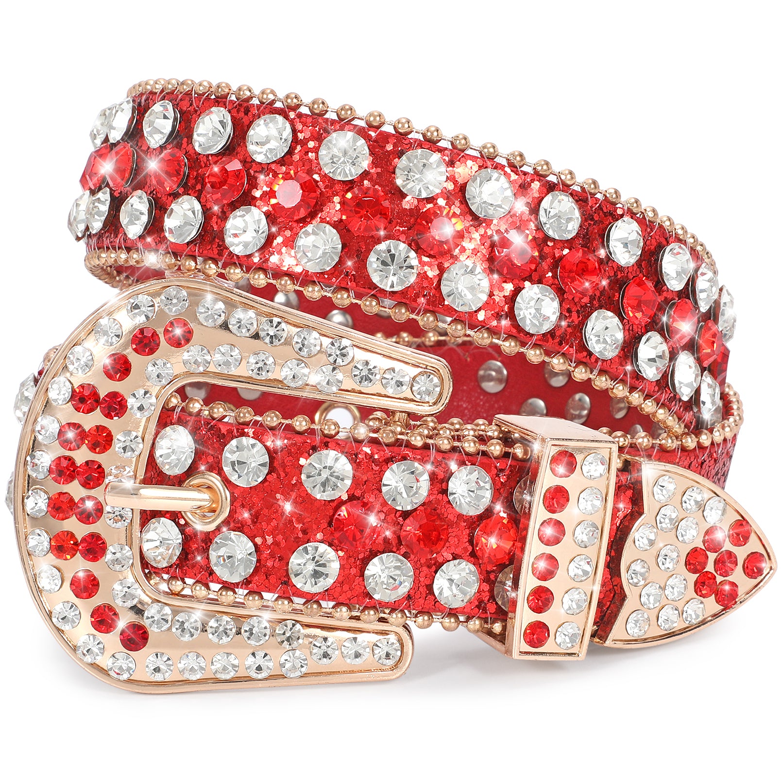 Shiny Crystal Rhinestone inlaid Women Men Unisex Belt Diamond Studded Western Cowboy Designer Belt - JASGOOD OFFICIAL