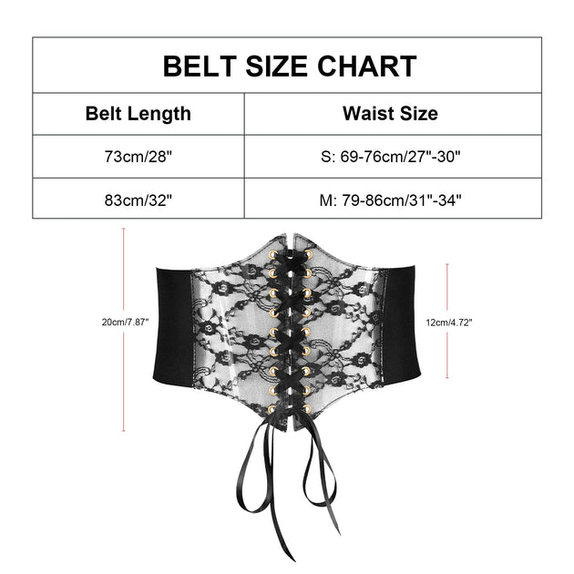 Women Lace-up Corset Waist Belt Transparent PVC Lace Crochet Elastic Wide  Belt for Dress