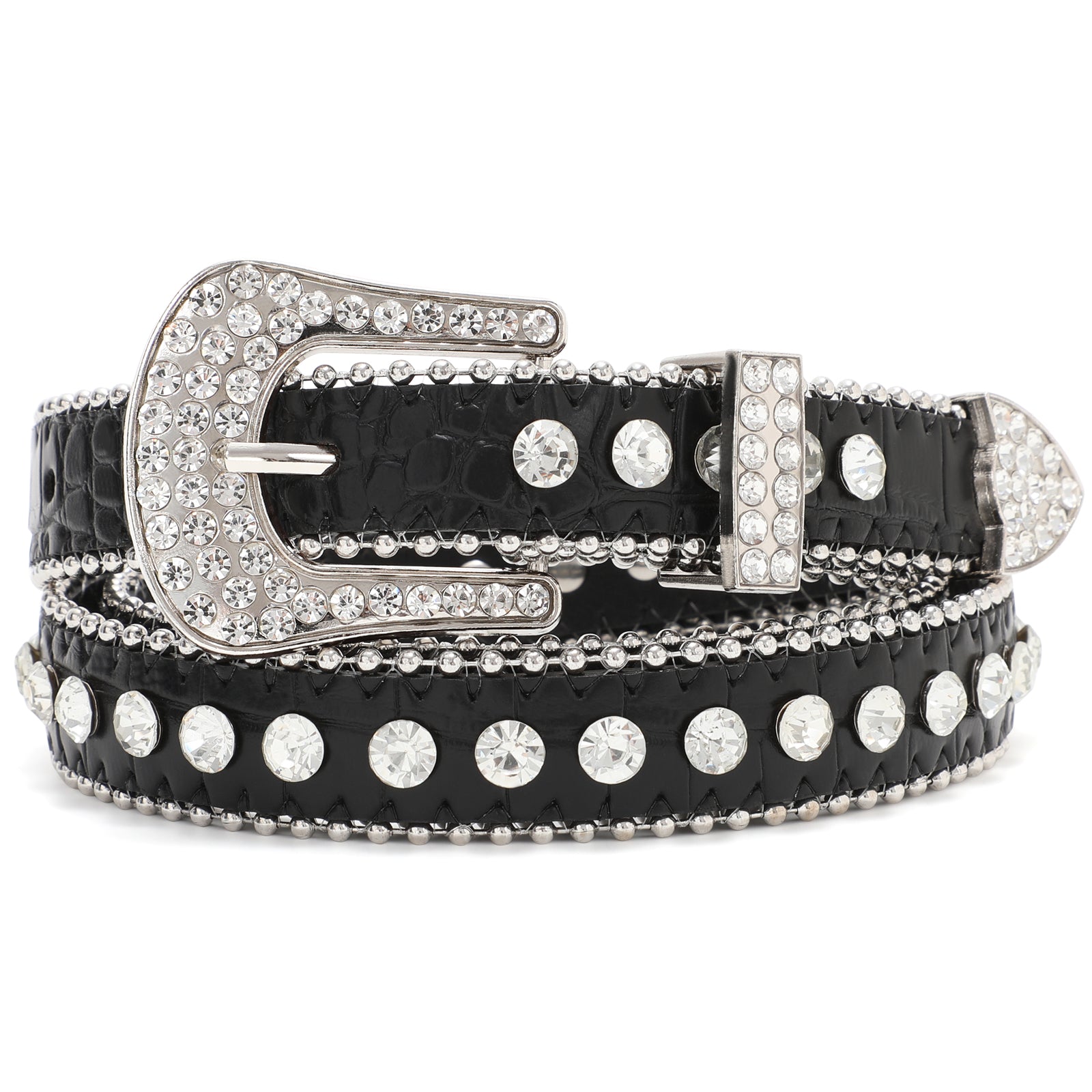 JASGOOD Halloween Bling Rhinestone Belt for Women,Shiny Cowgirl Western Studded Belts for Jeans Pants - JASGOOD OFFICIAL