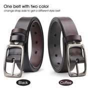 Women Leather Reversible Belt for Jeans Dress Pants Casual Ladies Belt for Girls with Solid Buckle By JASGOOD 