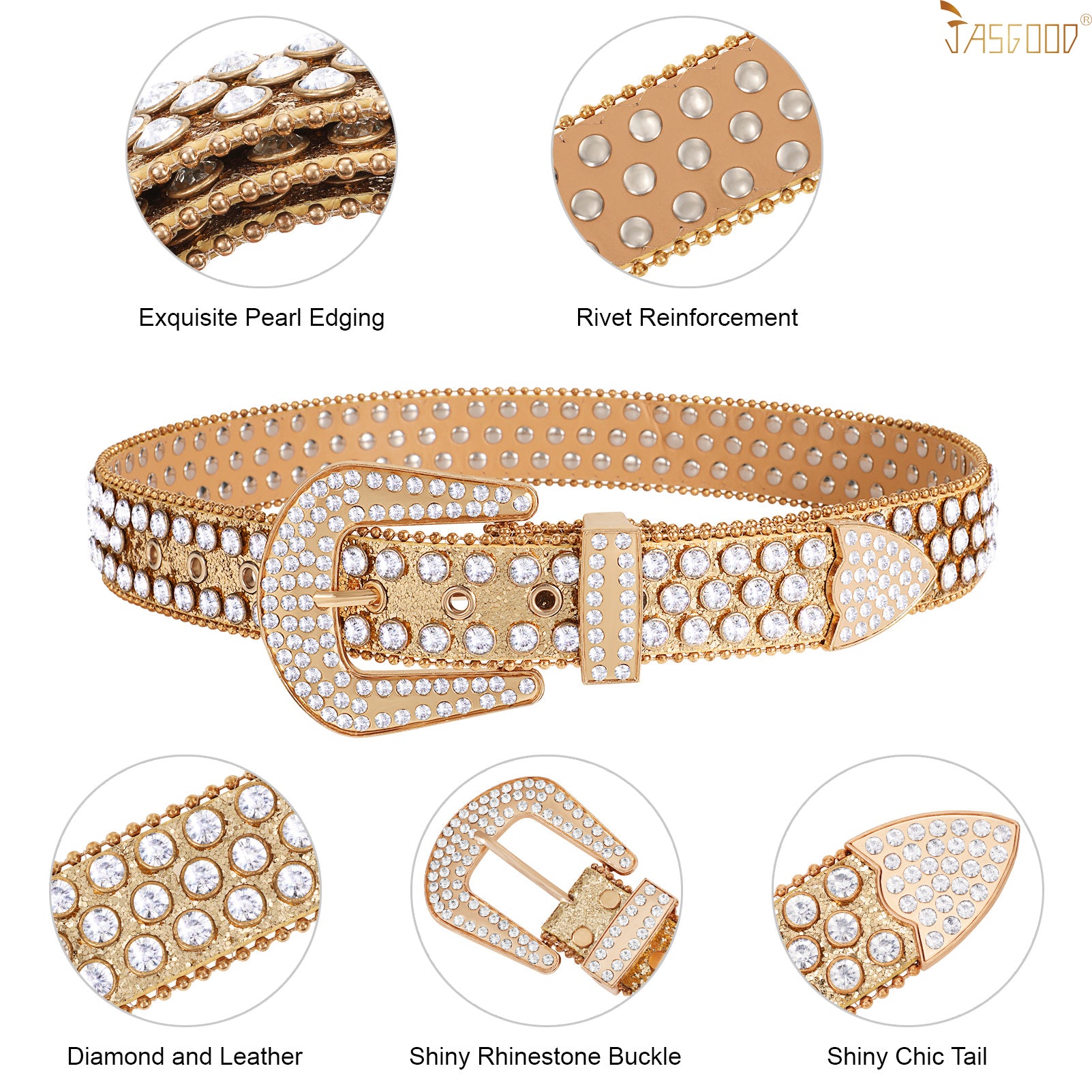 JASGOOD Fashion Rhinestones Belt - JASGOOD OFFICIAL