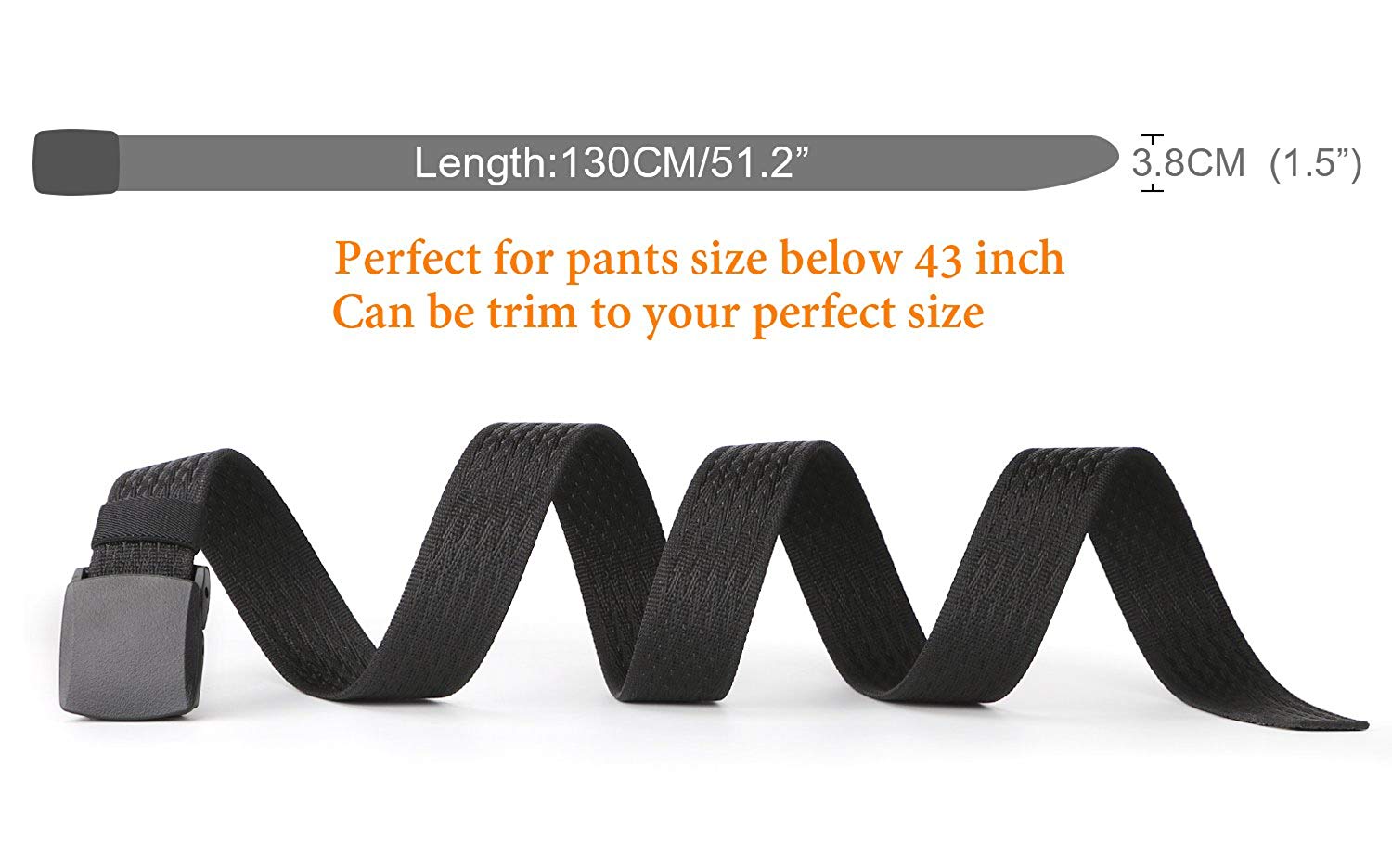 Nylon Canvas Breathable Military Tactical Men Waist Belt With Plastic Buckle by JASGOOD