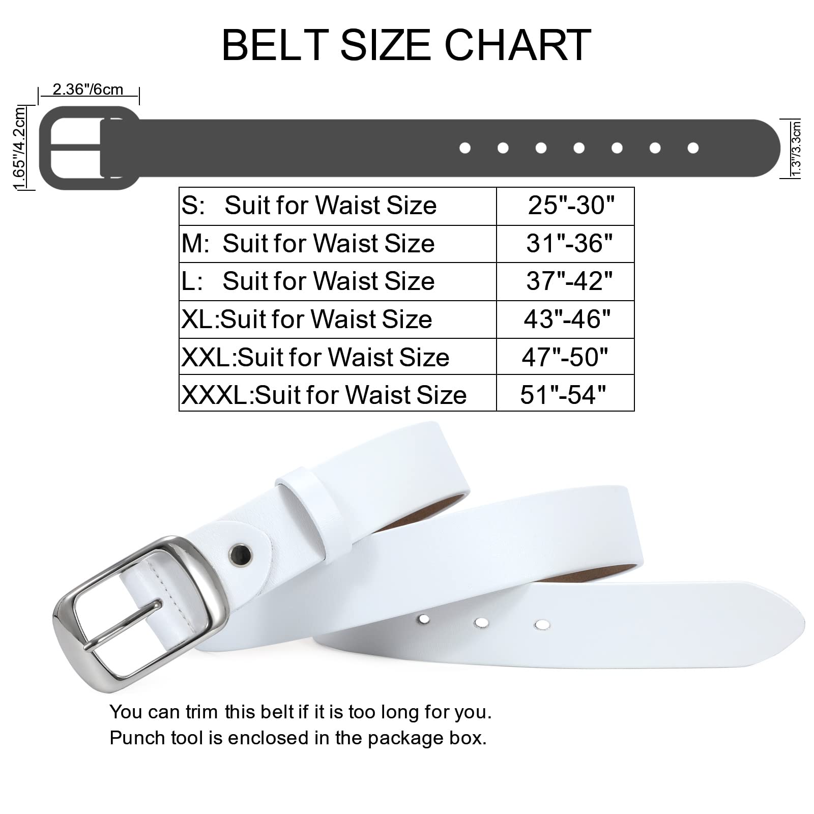 Women Leather Belts for Jeans Pants Fashion Dress Belt for Women with Solid Pin Buckle - JASGOOD OFFICIAL
