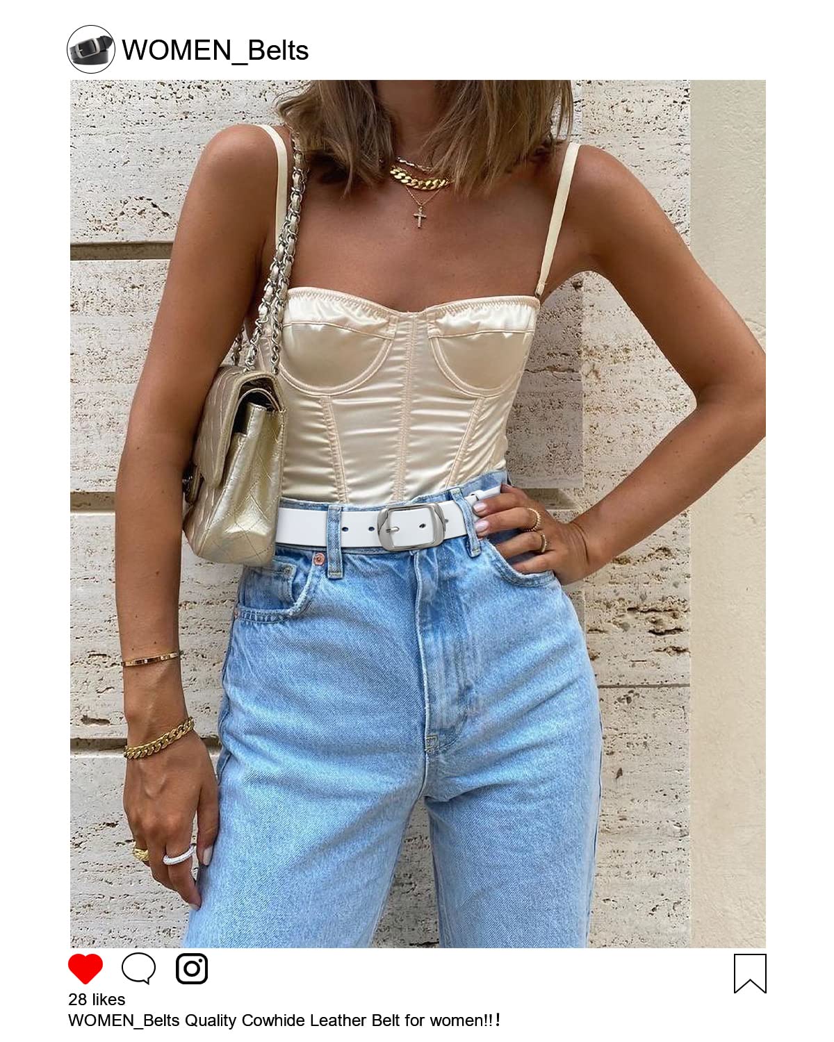 Women Leather Belts for Jeans Pants Fashion Dress Belt for Women with Solid Pin Buckle - JASGOOD OFFICIAL