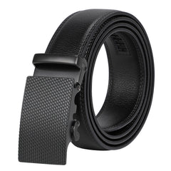 Men's Ratchet Leather Belt for Dress, Sliding Automatic Buckle Belt Fit Waist up to 50 Inch 