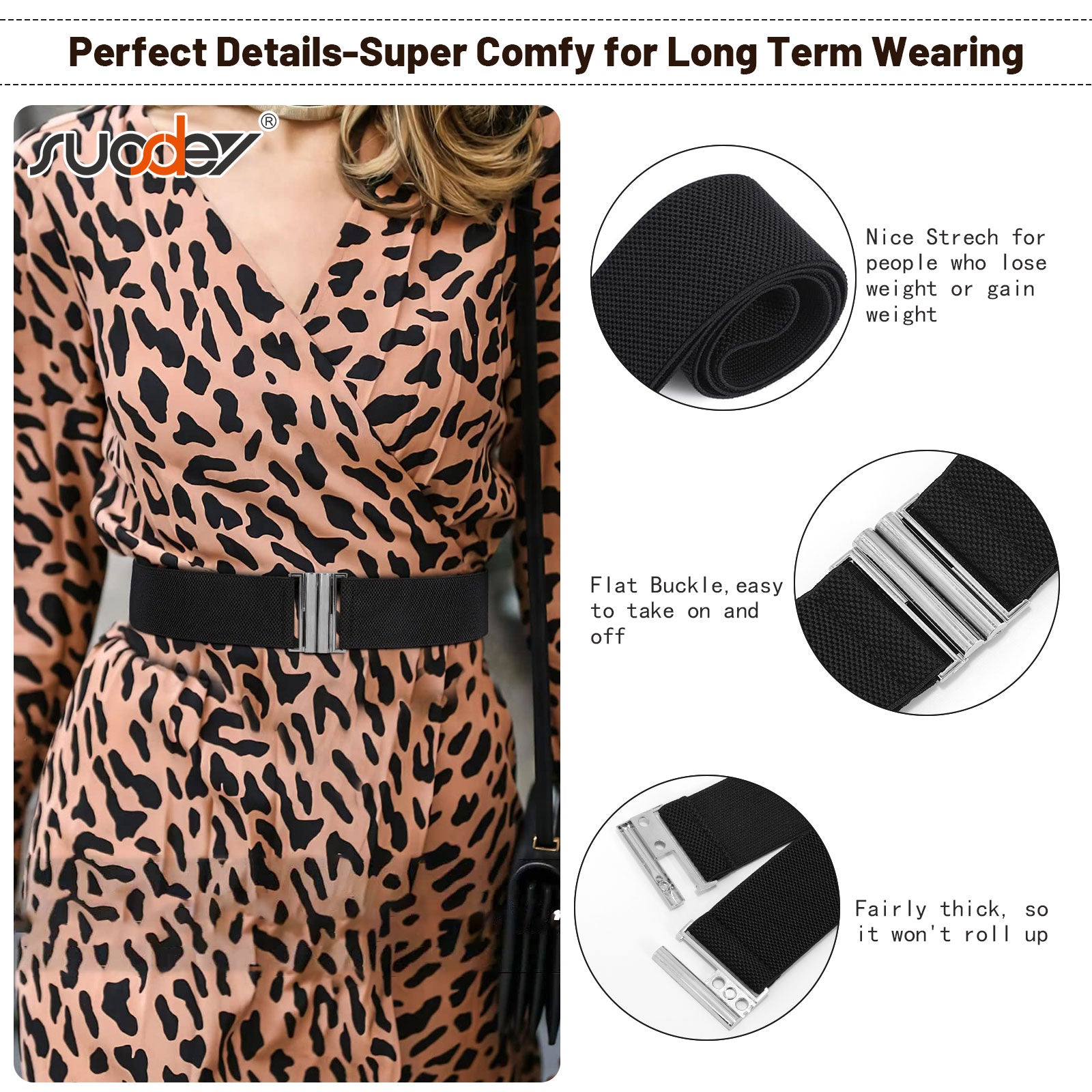 JASGOOD Women's Elastic Wide Dress Belt Retro Stretchy Waist Belt - JASGOOD OFFICIAL