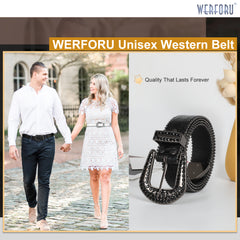 Luxury Crystal Skull designer  Diamond Studded Rhinestone Belts Western Sparkle Leather Men Women Belt